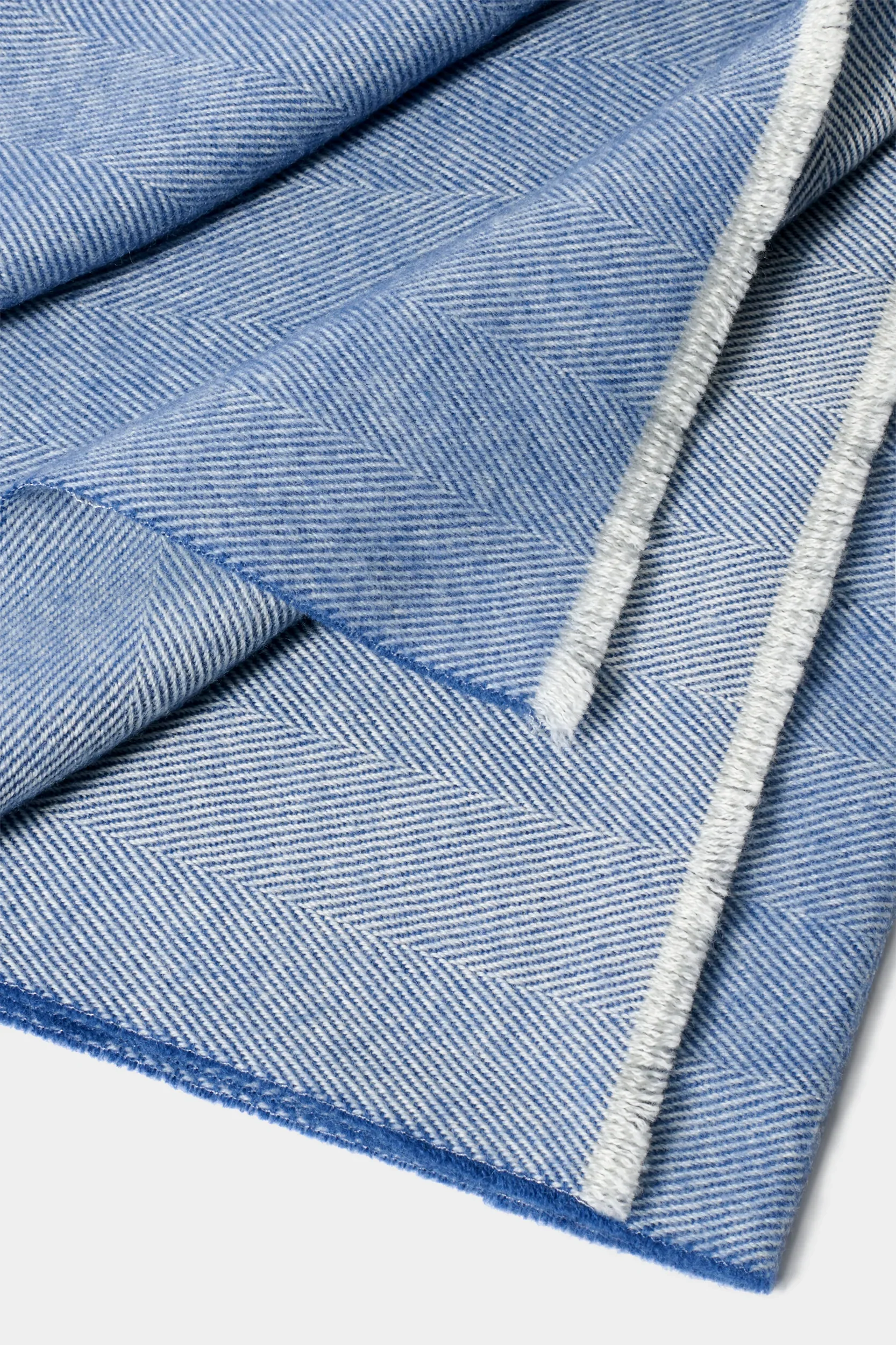 Avio blue herringbone scarf - Made in Italy - Image 2