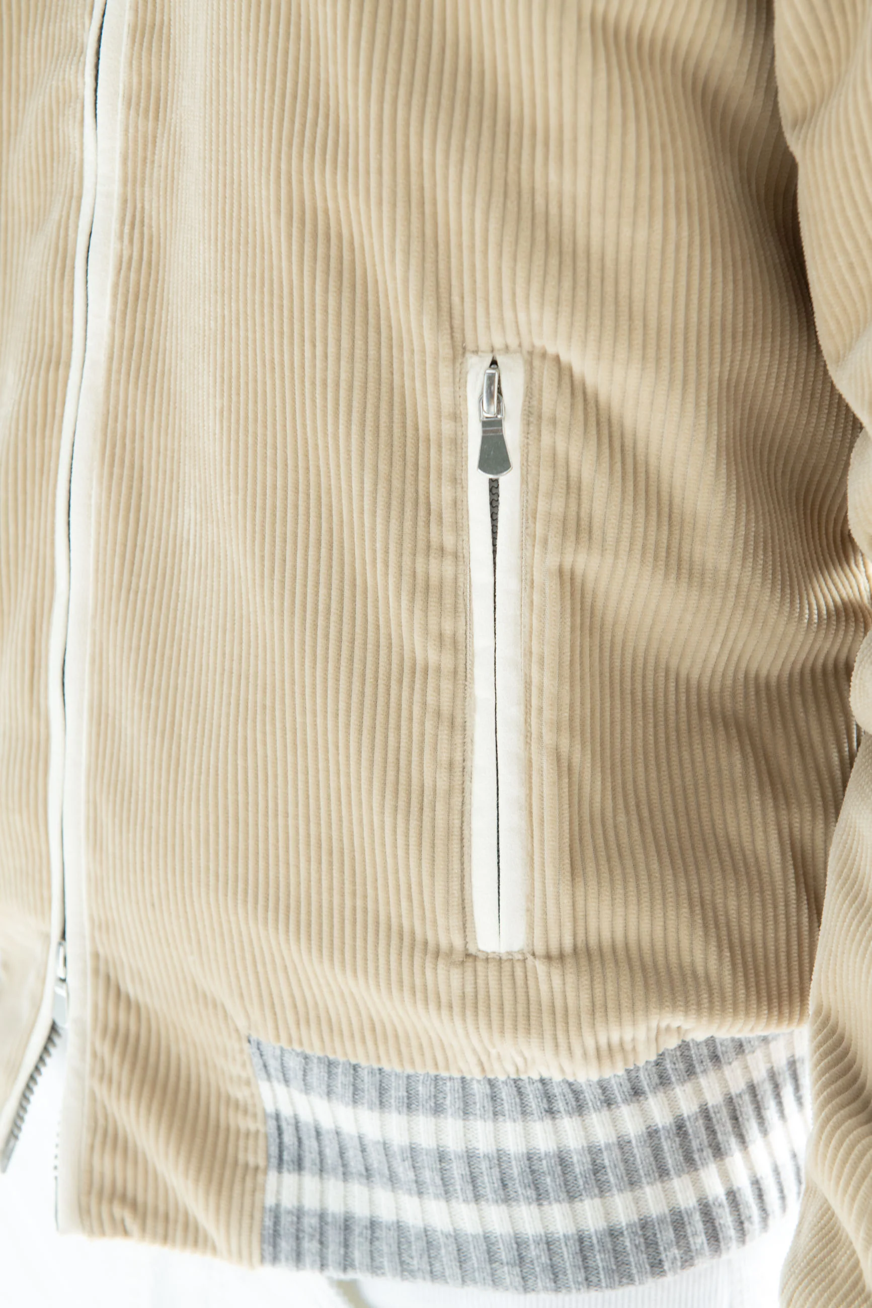 Beige corduroy college bomber - Made in Italy - Image 4