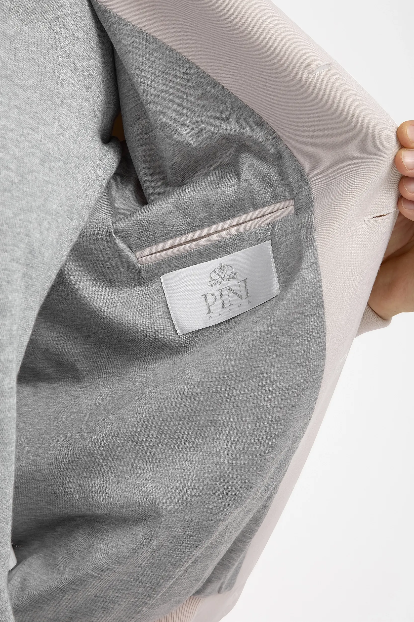 Beige cotton and silk bomber - Made in Italy - Image 5