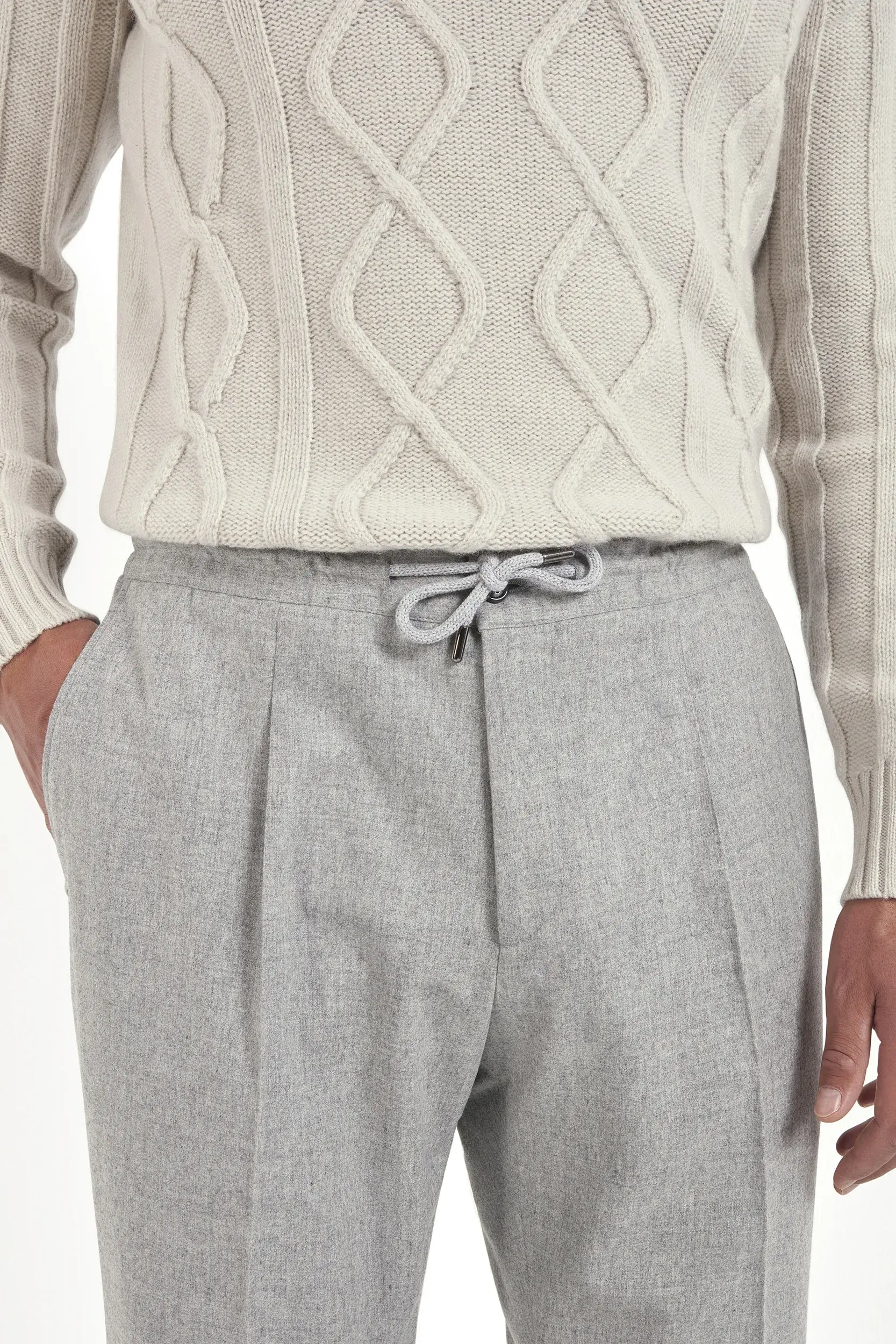 Beige jacquard patterned turtleneck – Made in Italy - Image 3