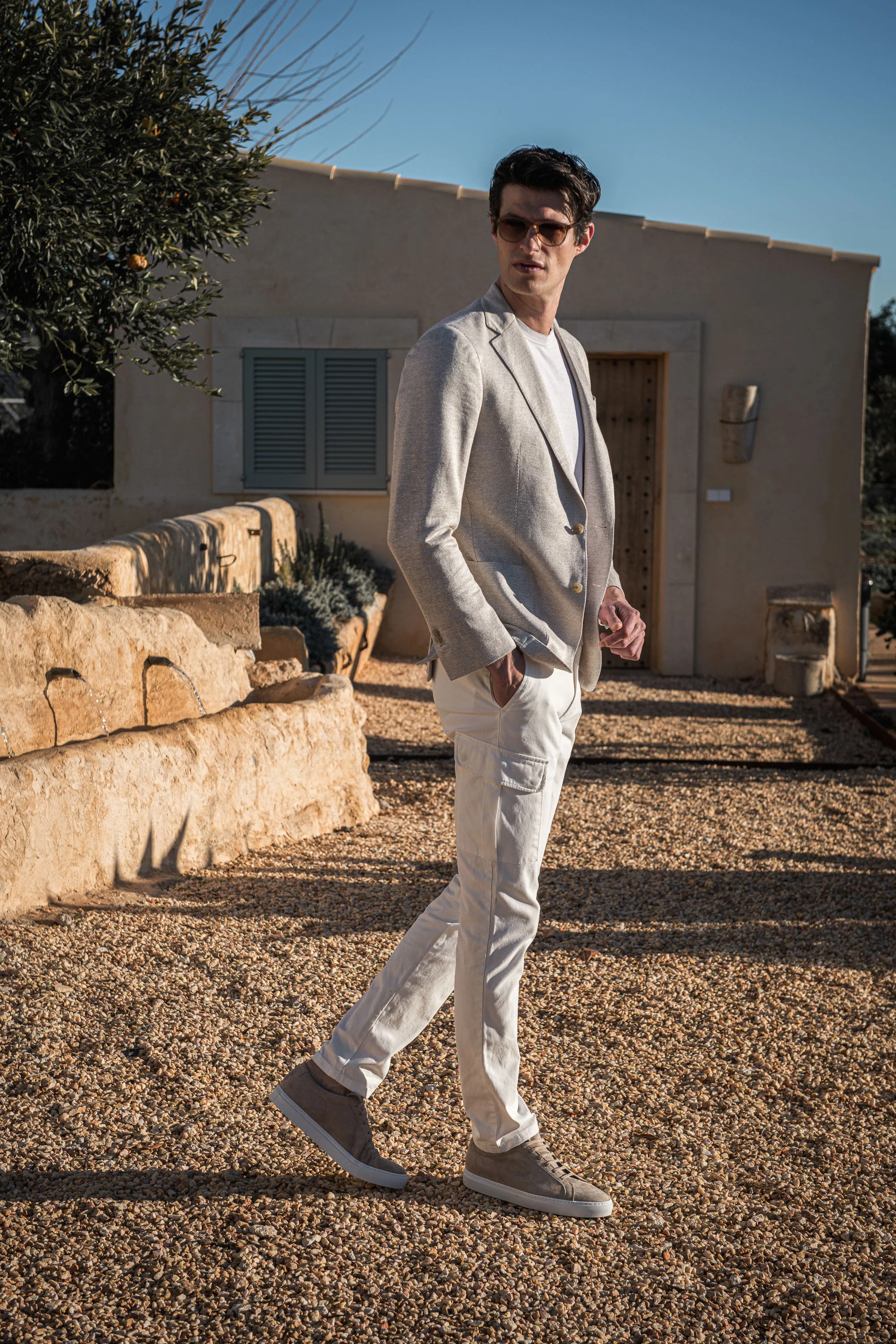 Beige jersey jacket - Made in Italy - Image 3