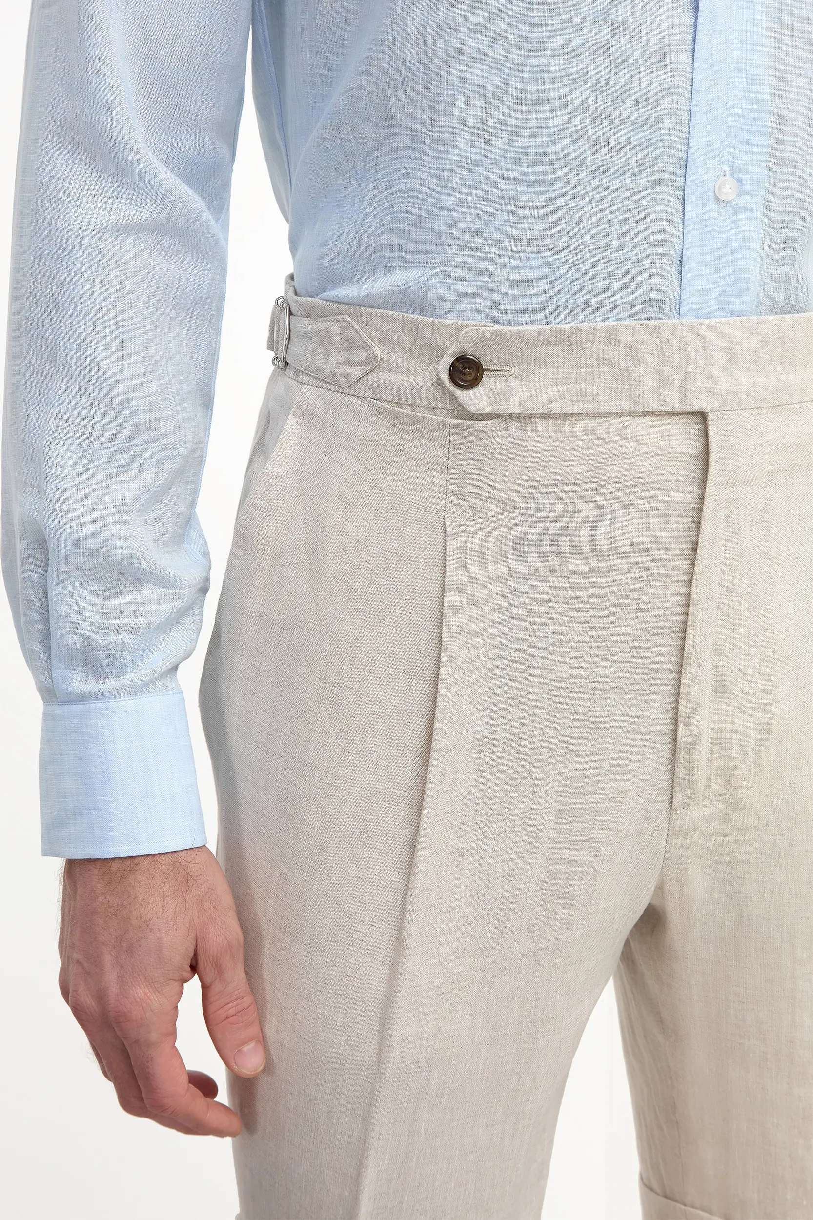 Beige linen shorts - Made in Italy - Image 2