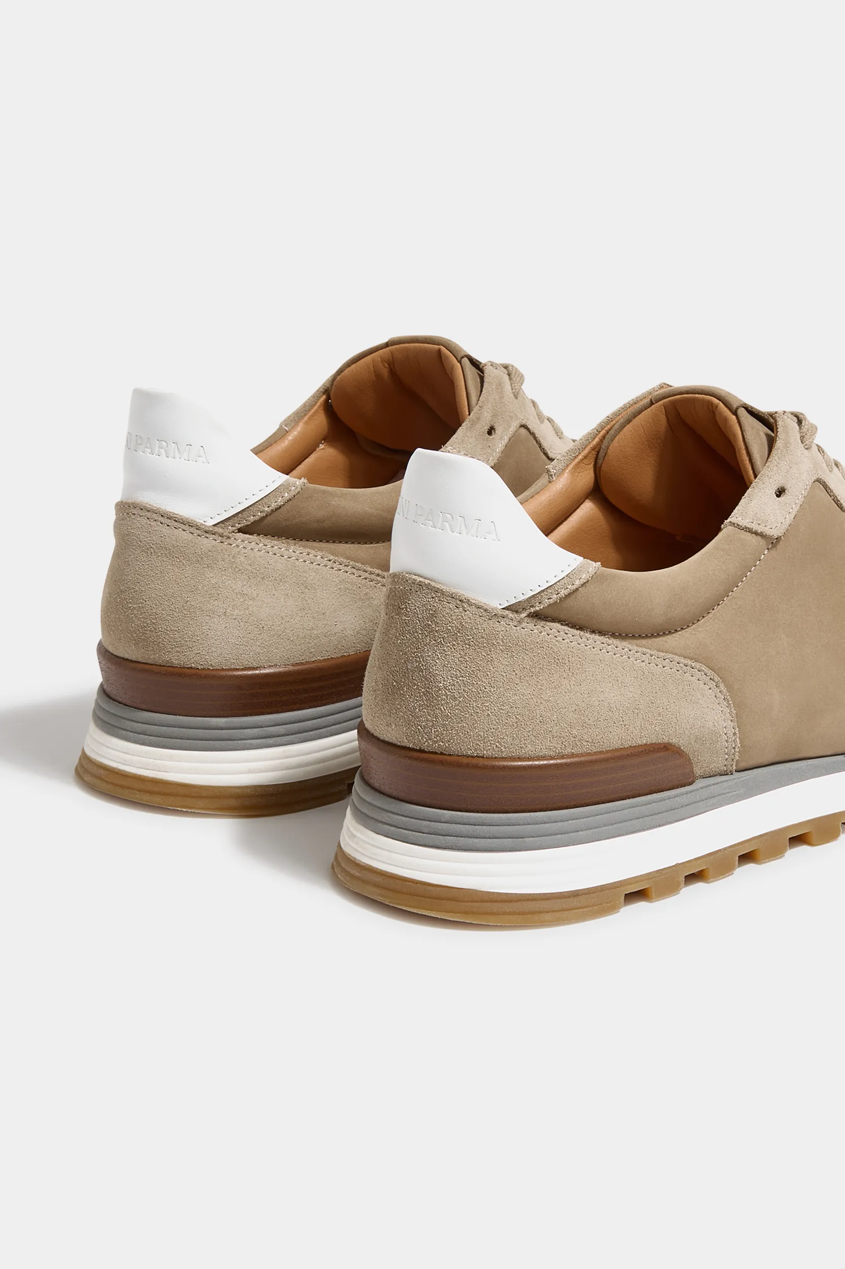 Beige nabuk and suede runners - Made In Italy - Image 2