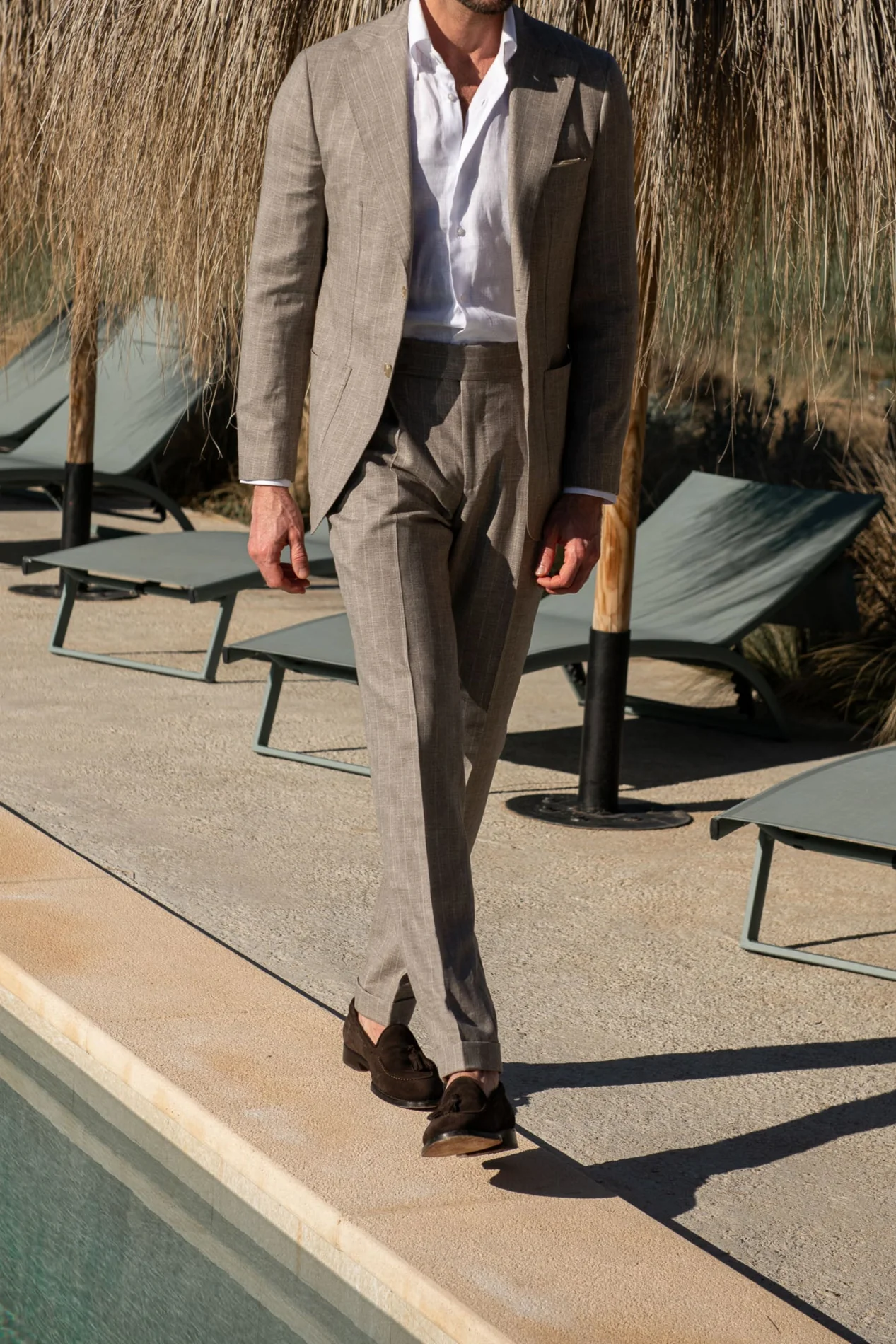 Beige striped suit - Made in Italy - Image 4