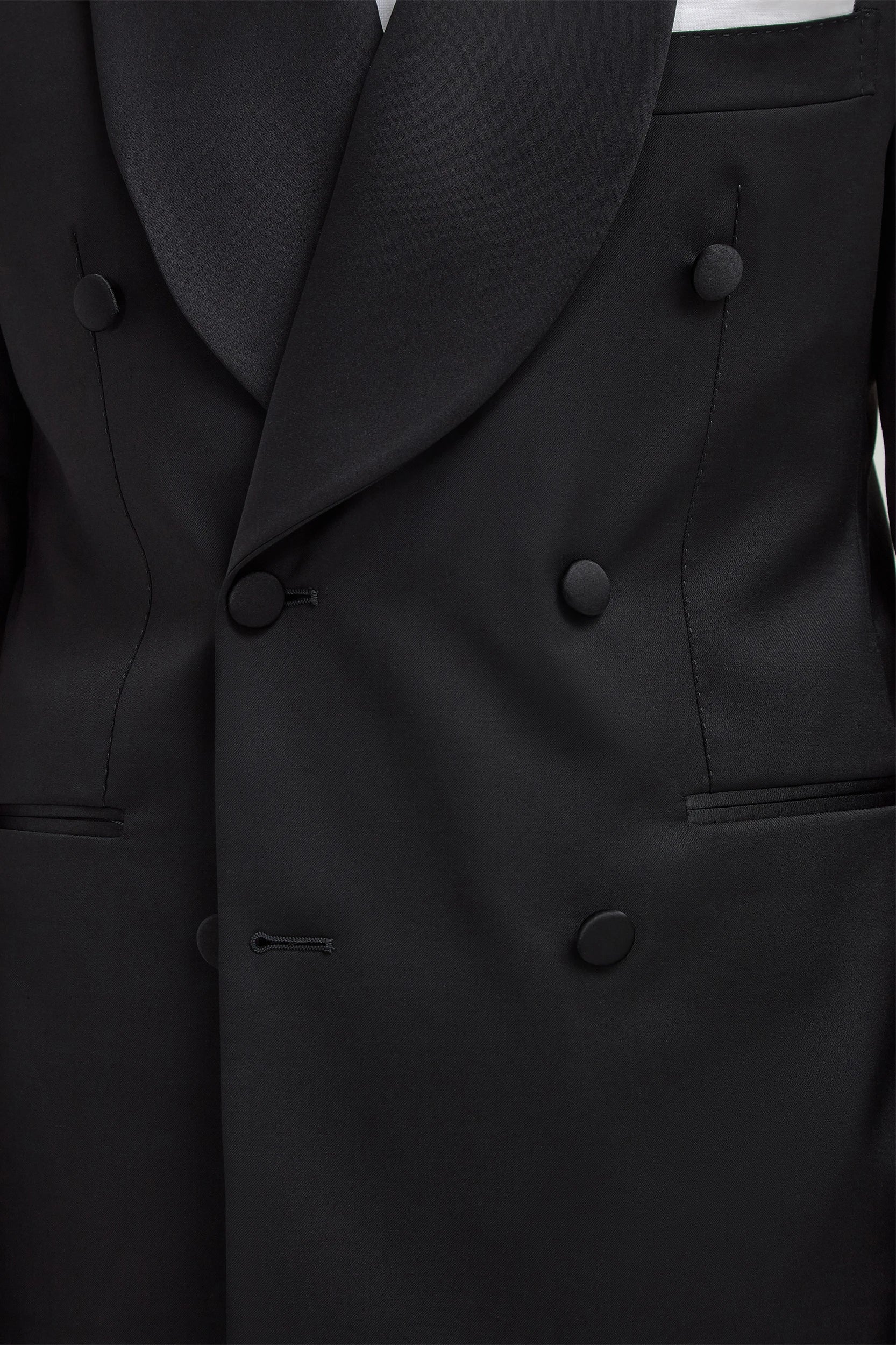 Black double breasted tuxedo jacket - Made in Italy - Image 5