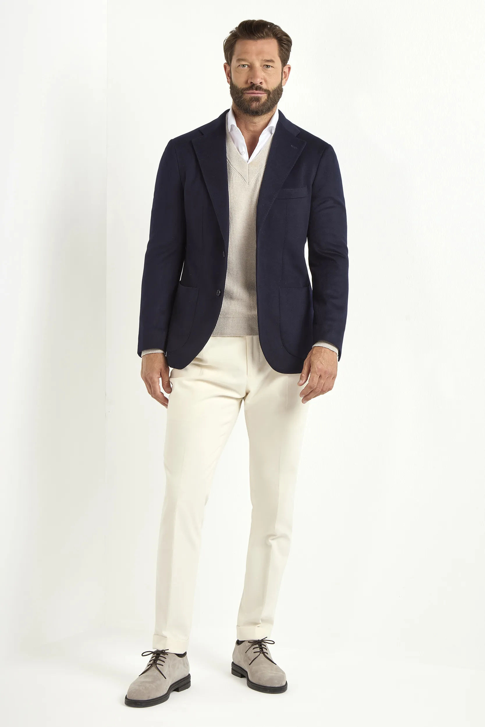 Blue jacket in cashmere - Made in Italy - Image 5