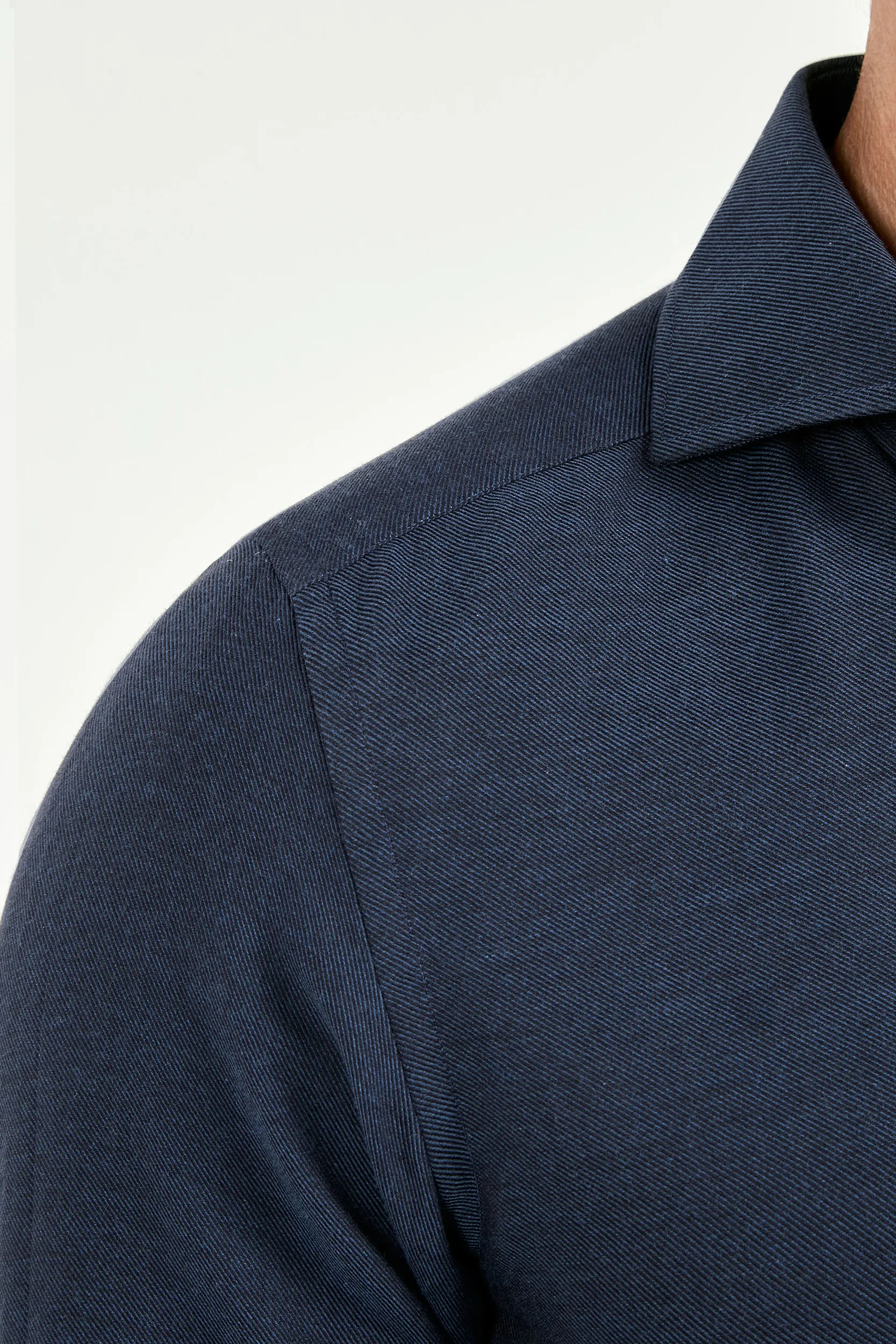 Blue cashmere and cotton shirt - Made in Italy - Image 5