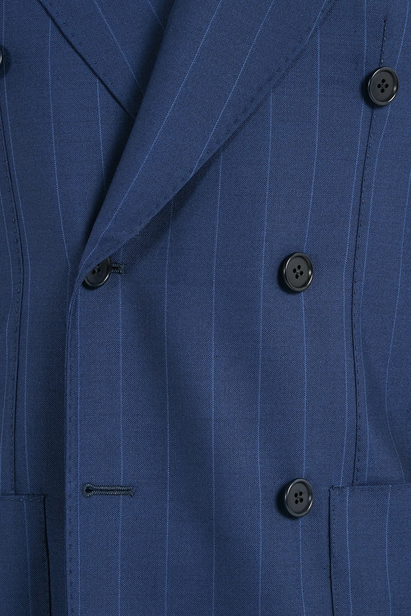 Blue double breasted striped suit - Made in Italy - Image 7
