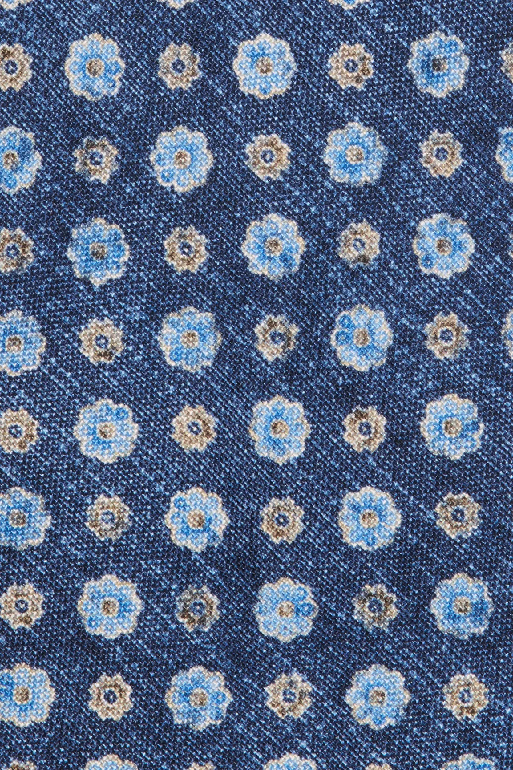 Blue fancy silk tie - Made in Italy - Image 2