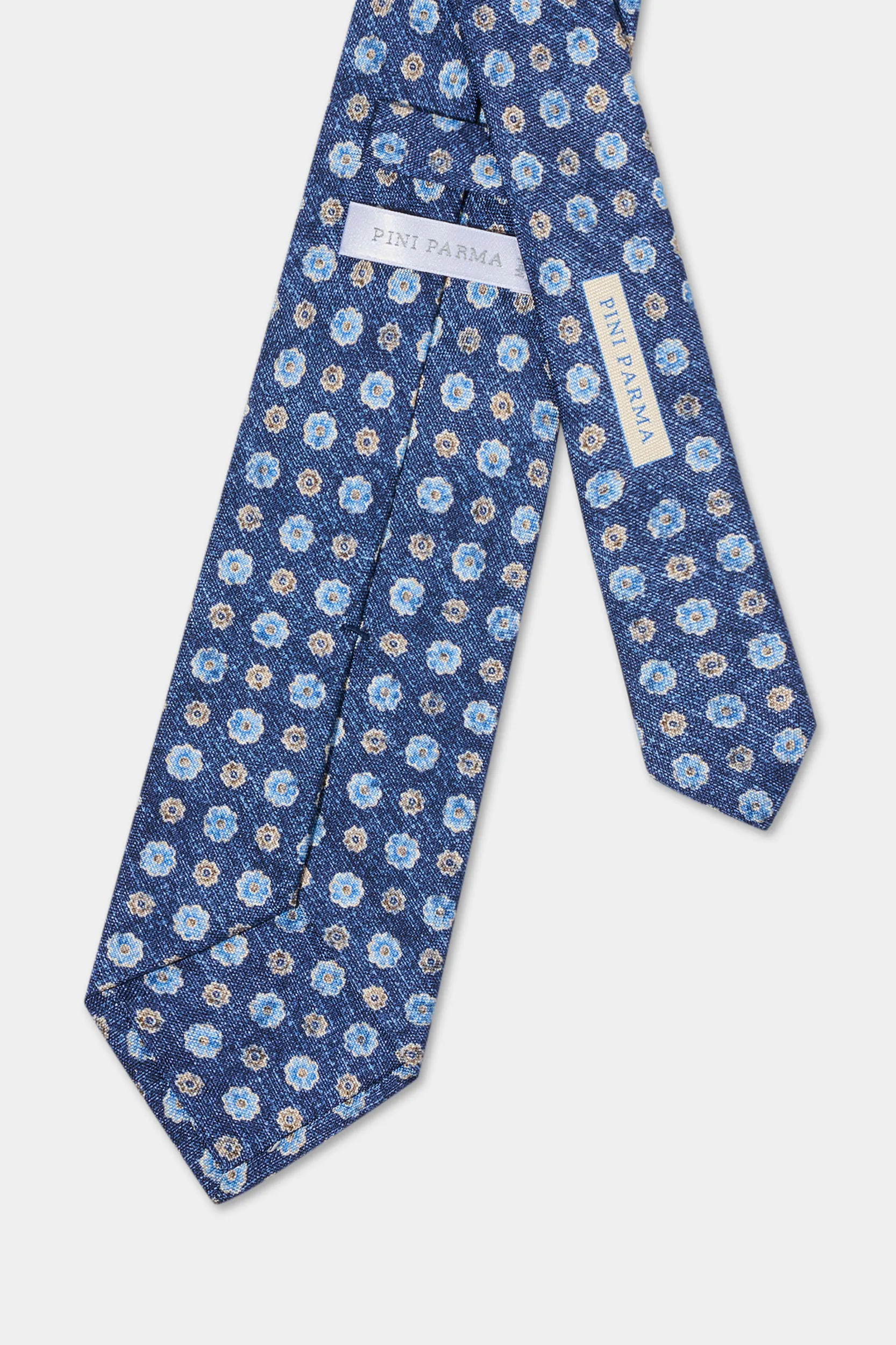 Blue fancy silk tie - Made in Italy - Image 4
