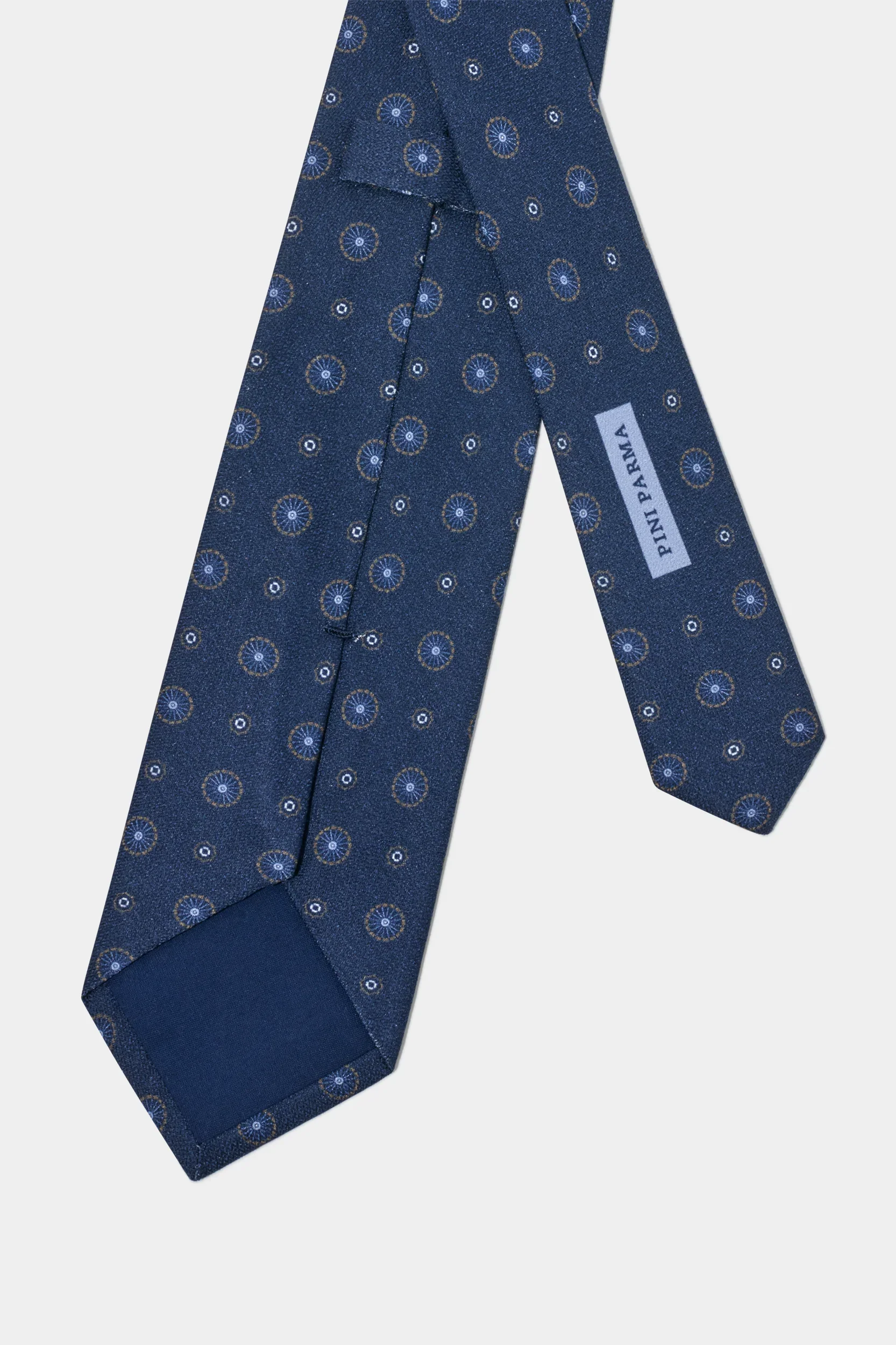 Blue fancy silk tie - Made In Italy - Image 3
