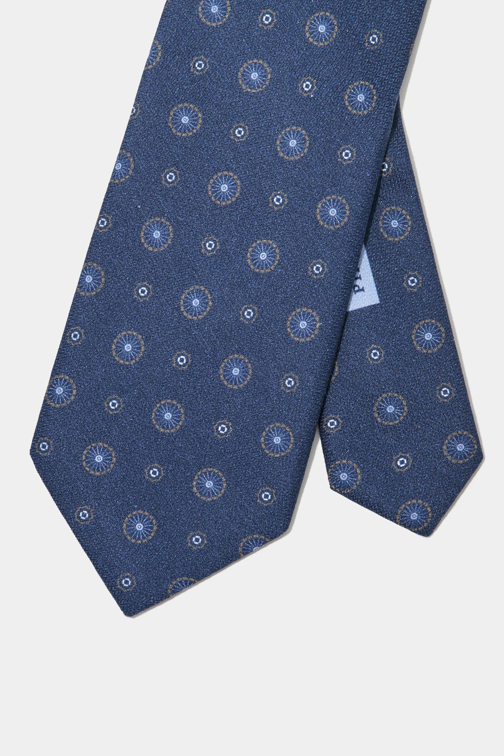 Blue fancy silk tie - Made In Italy - Image 4