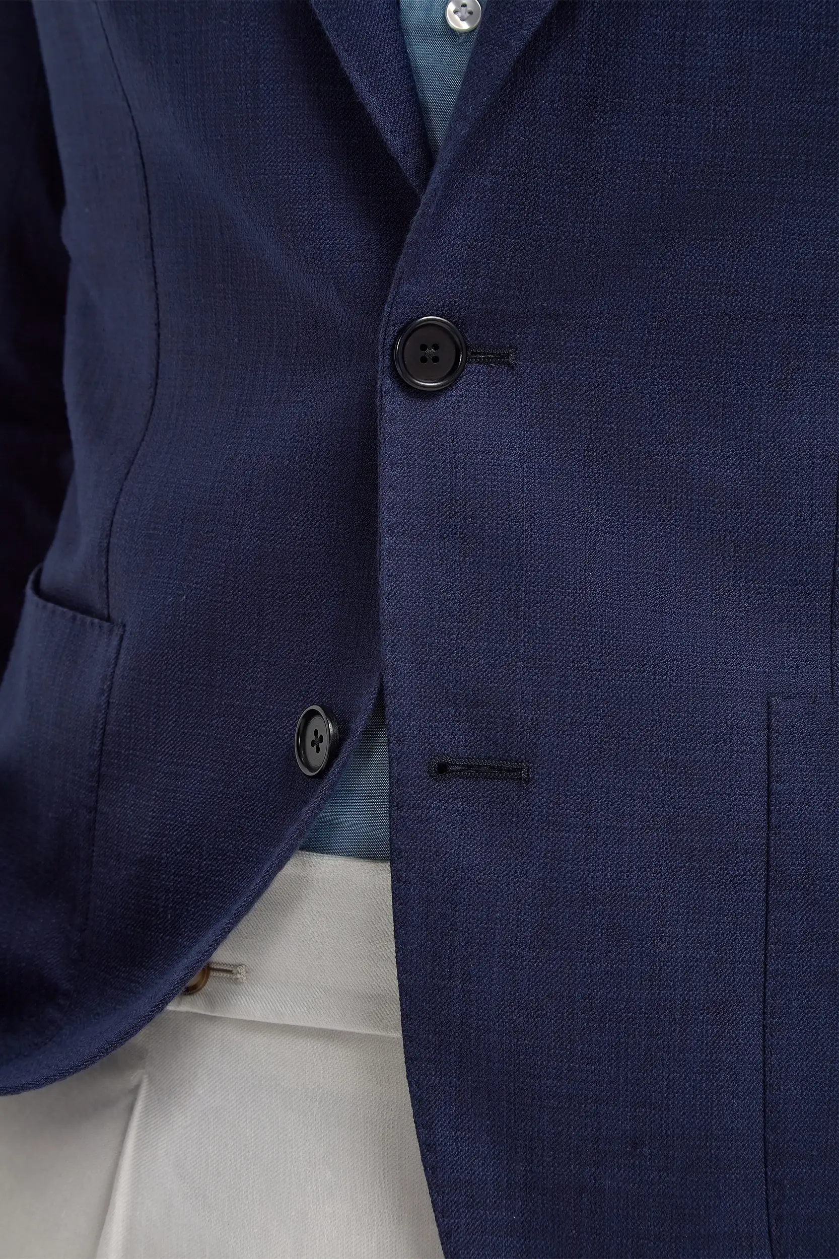 Blue jacket in cotton and silk - Made in Italy - Image 6