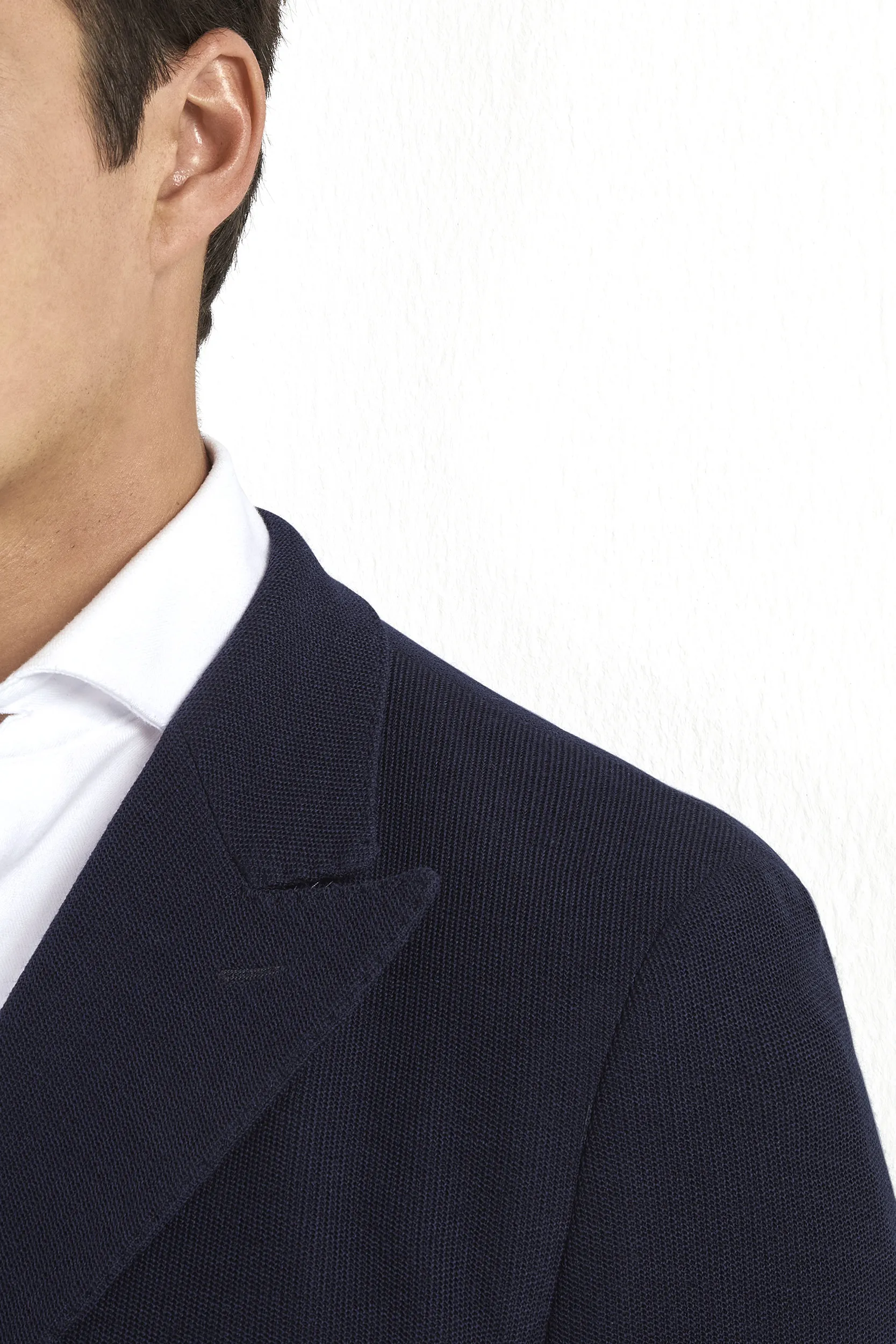 Blue jersey double breasted jacket - Made in Italy - Image 4