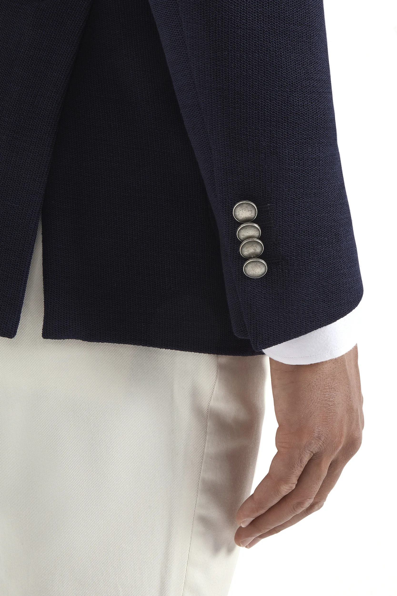 Blue jersey double breasted jacket - Made in Italy - Image 6