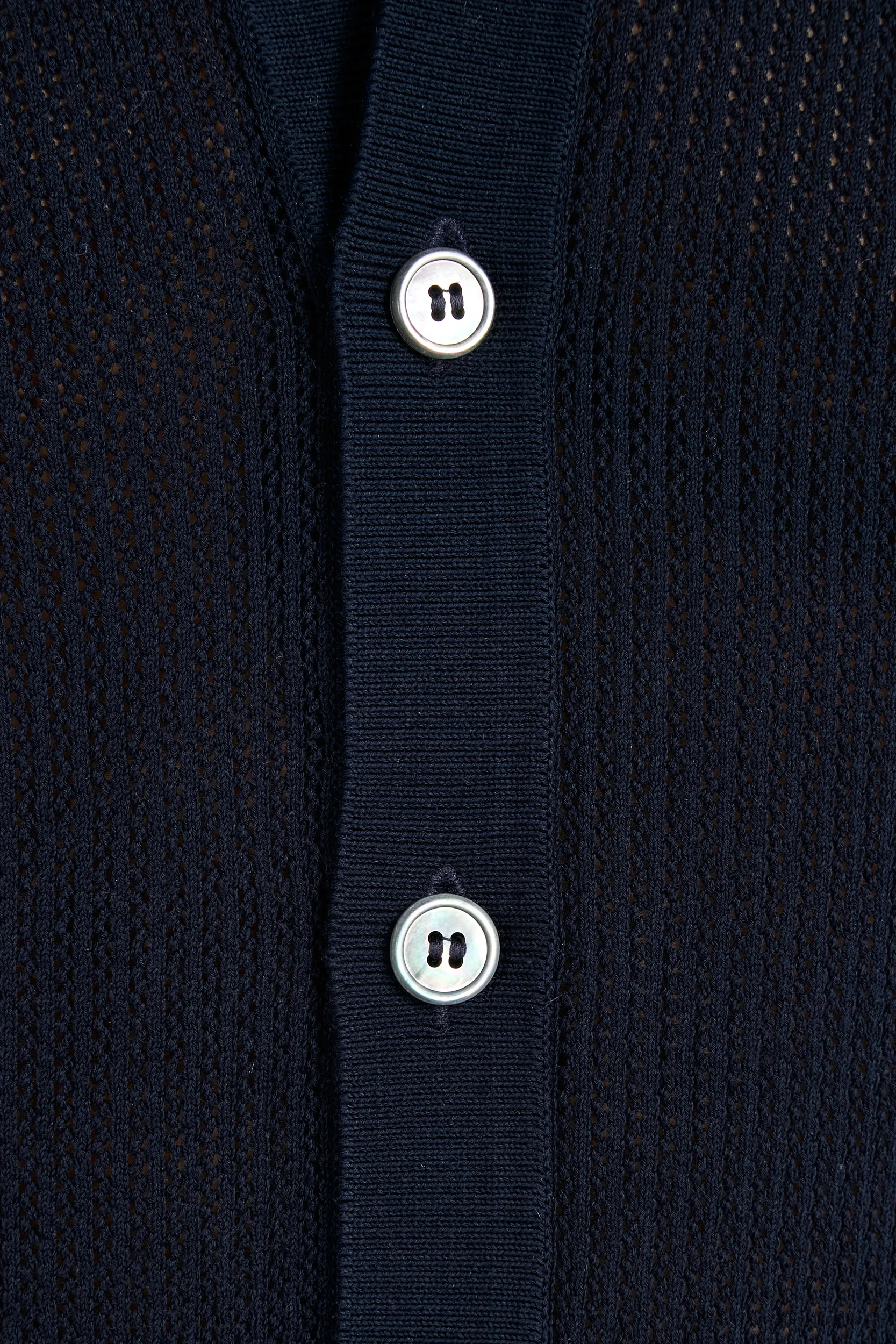 Blue knitted polo cardigan - Made in Italy - Image 4