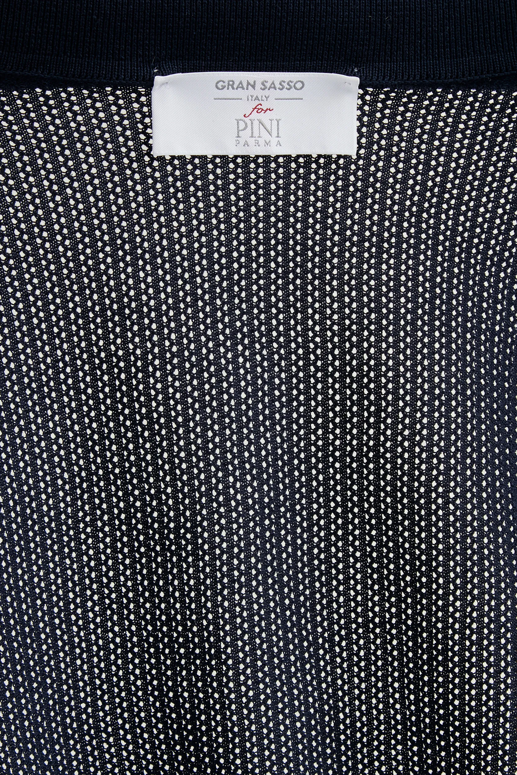 Blue knitted polo cardigan - Made in Italy - Image 6