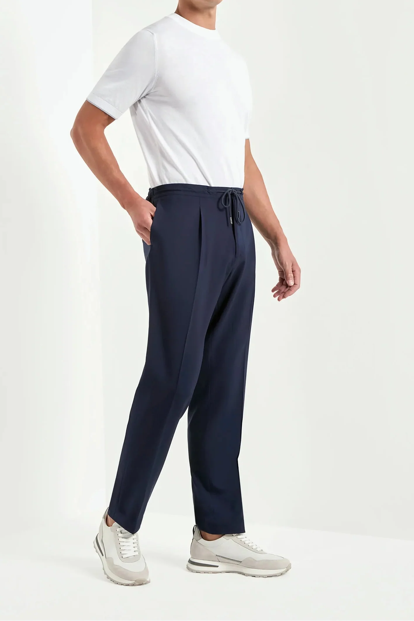 Blue travel Alassio trousers - Made in Italy - Image 4