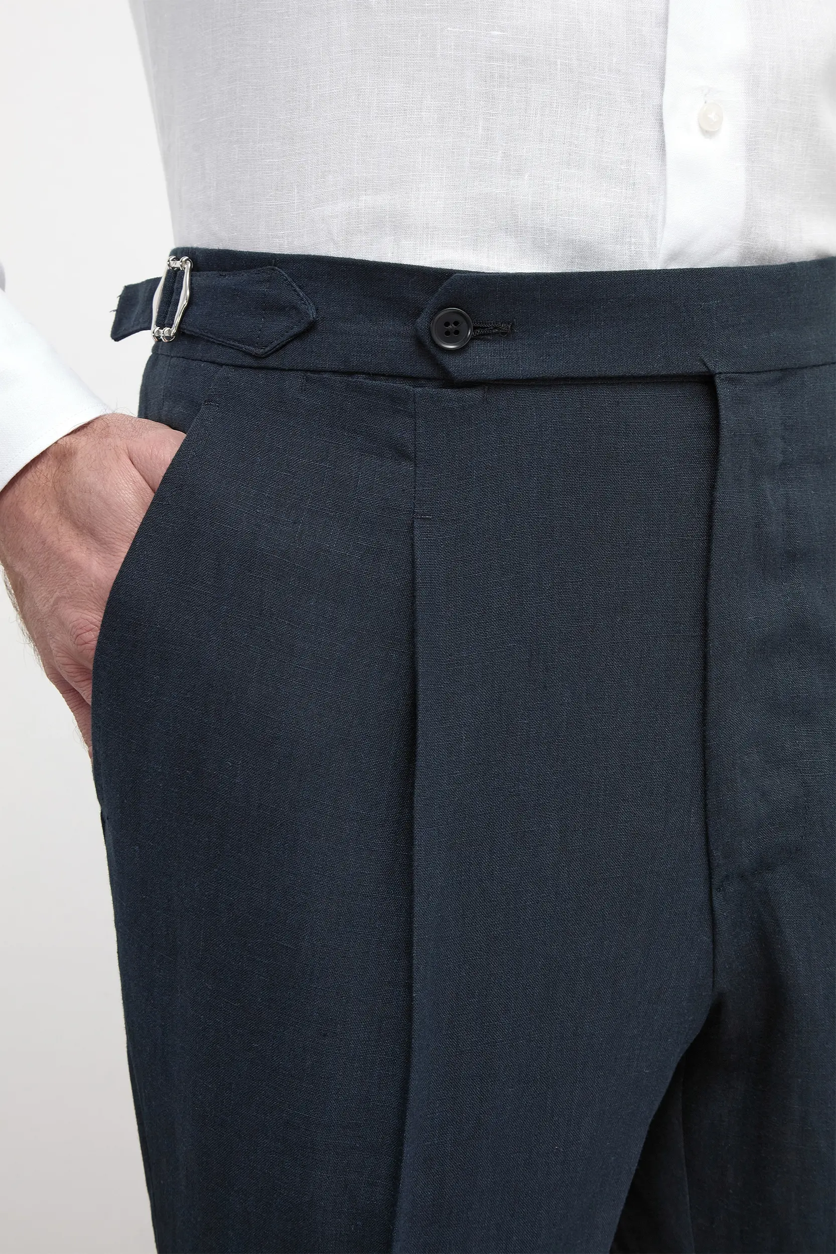 Navy linen shorts - Made in Italy - Image 2