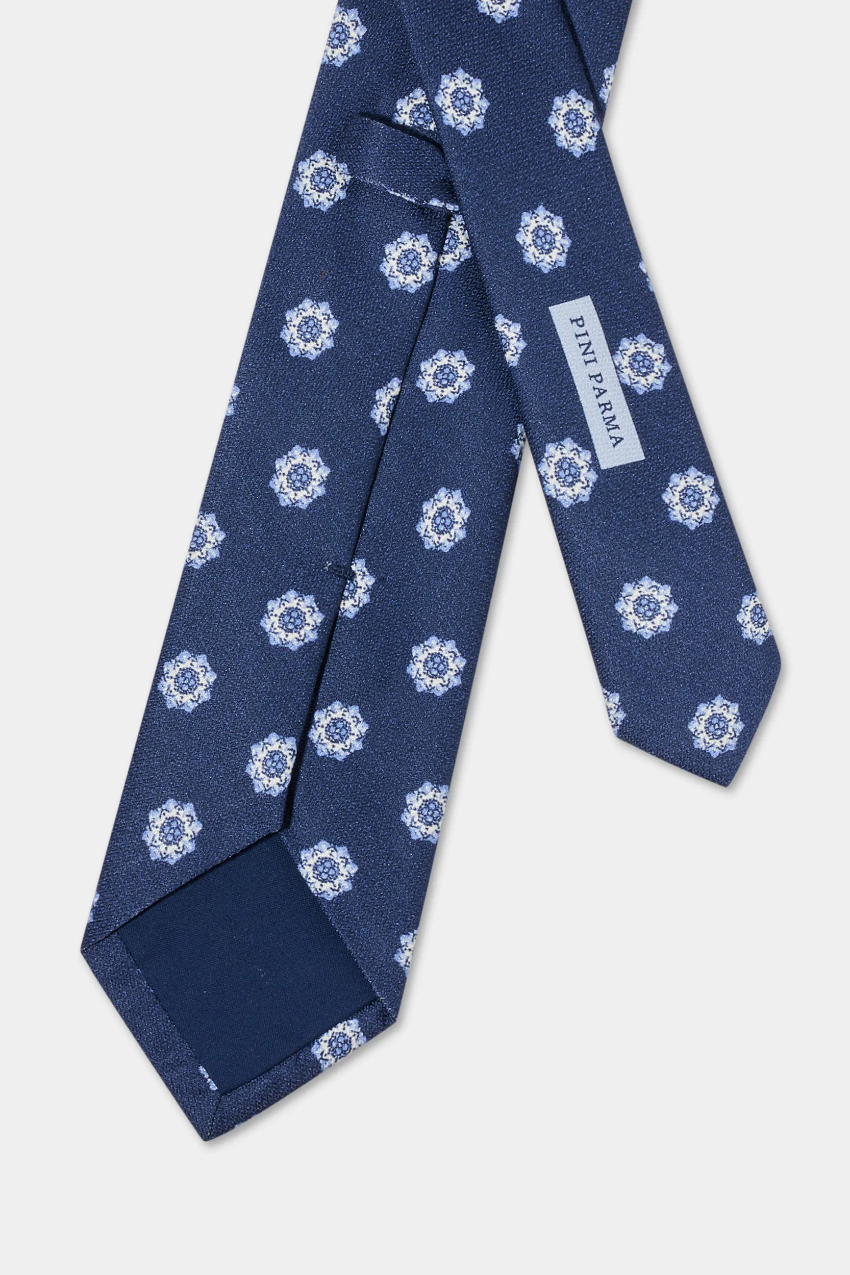Blue macro fancy silk tie - Made in Italy - Image 4