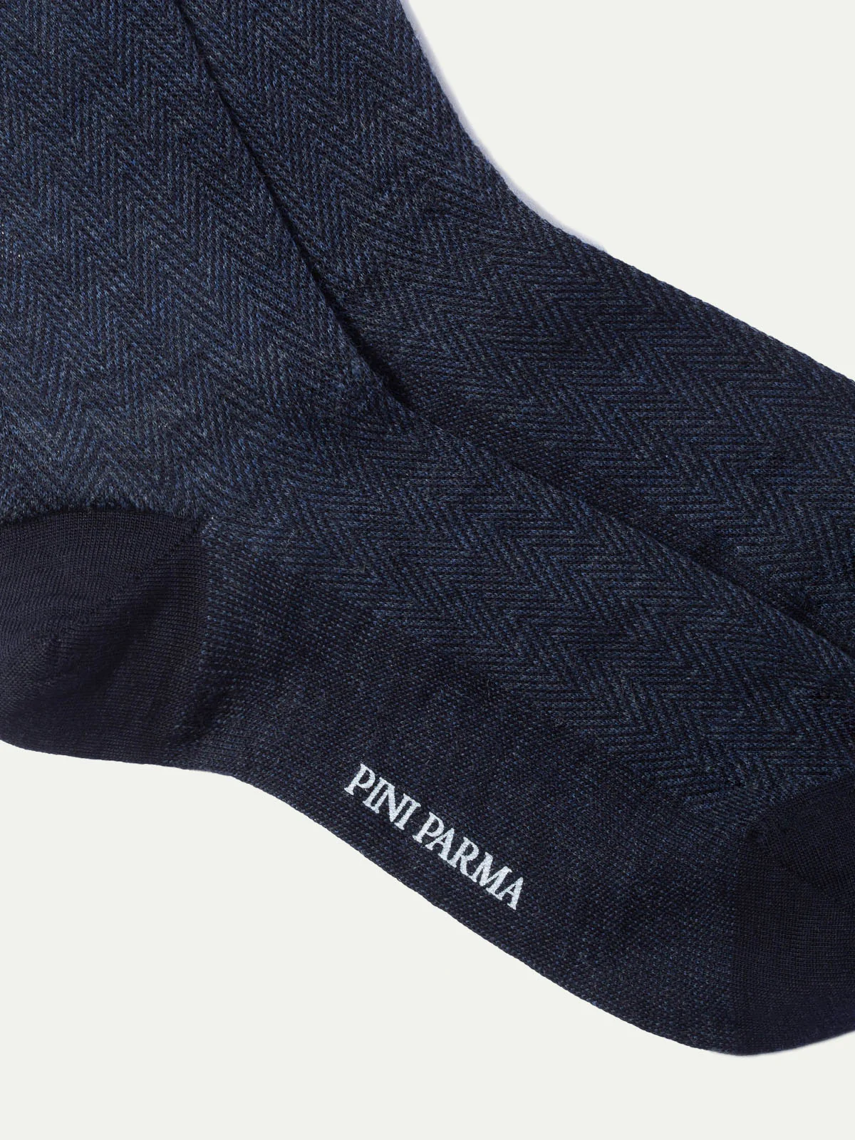 Blue herringbone short socks - Made in Italy - Image 2