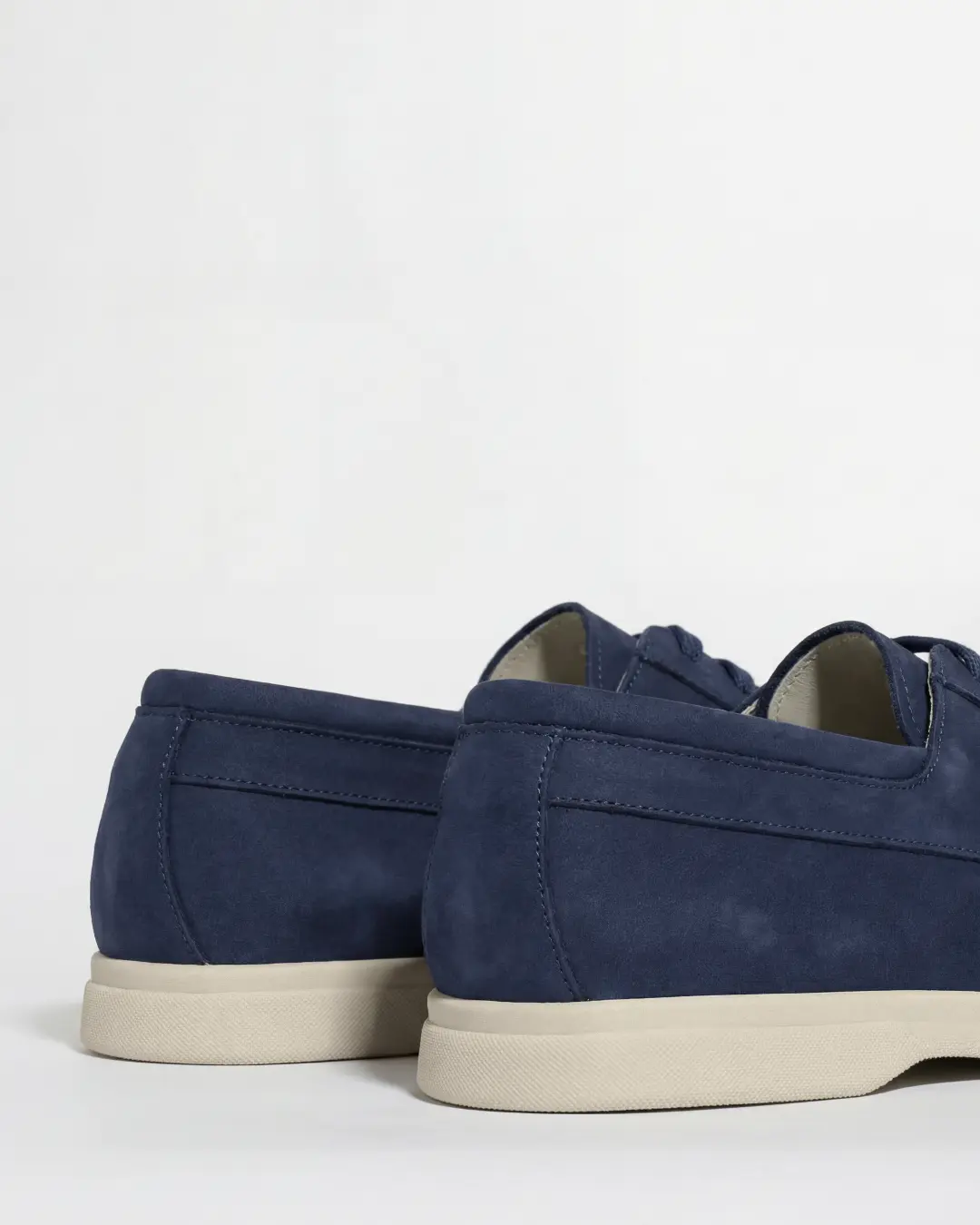 Blue nabuk boat loafers - Made in Italy - Image 4
