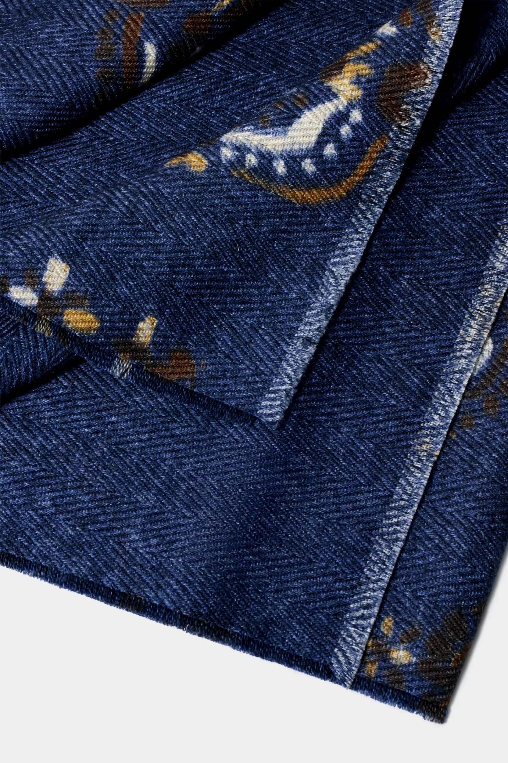 Blue patterned scarf - Made in Italy - Image 2