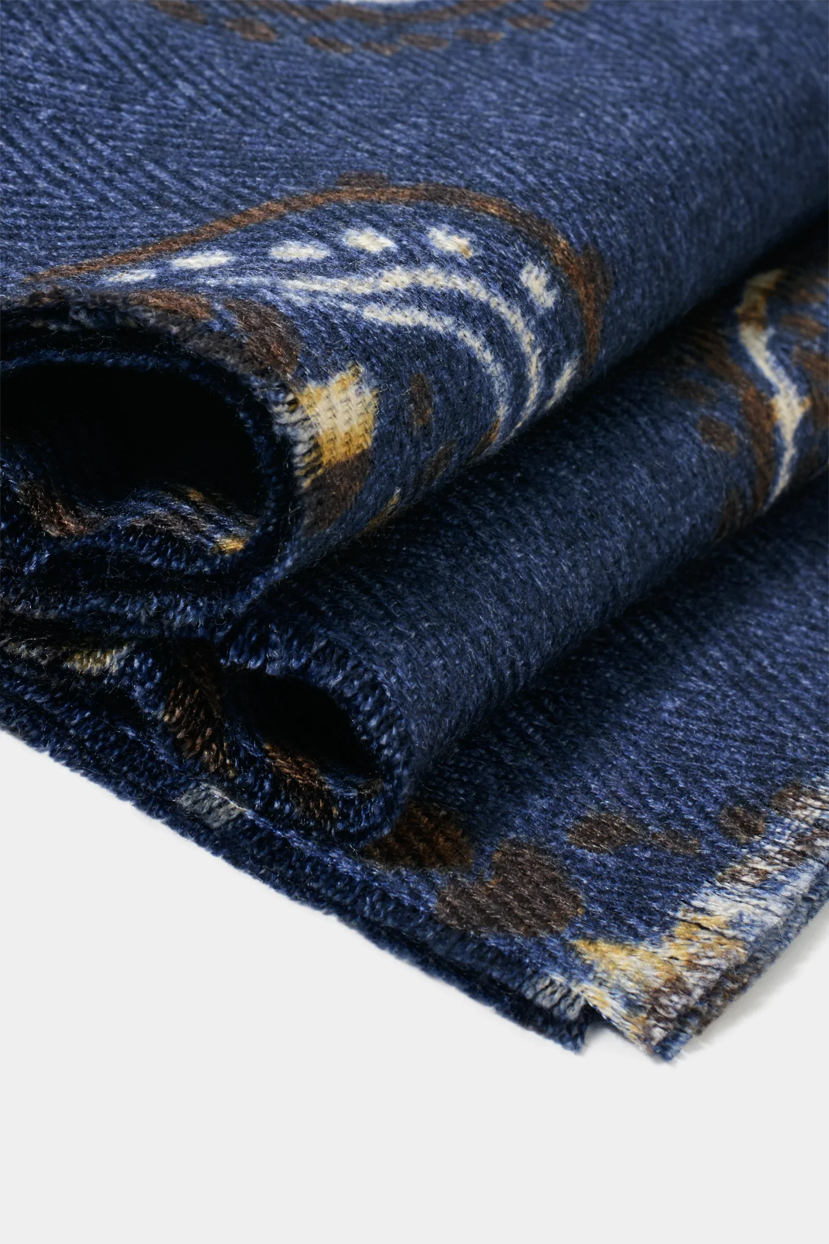 Blue patterned scarf - Made in Italy - Image 3