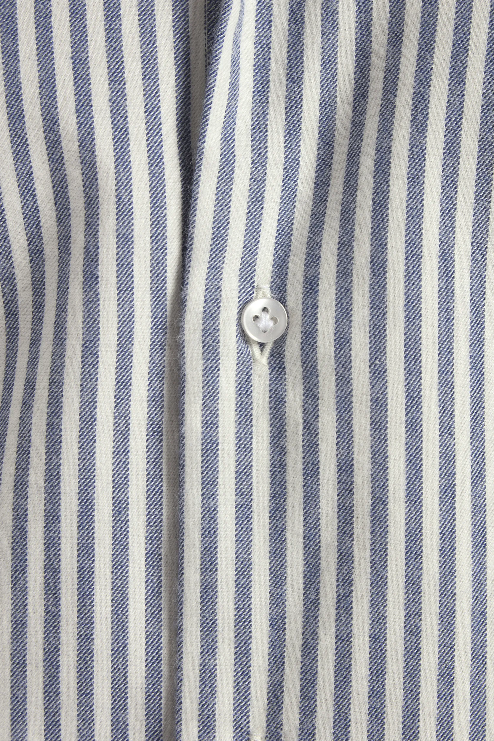 Blue striped cotton and cashmere shirt - Made in Italy - Image 4