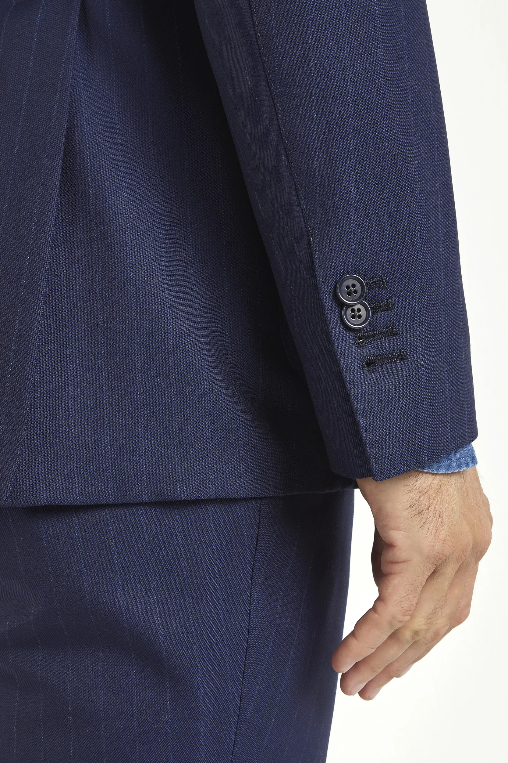 Blue striped double breasted suit - Made in Italy - Image 5