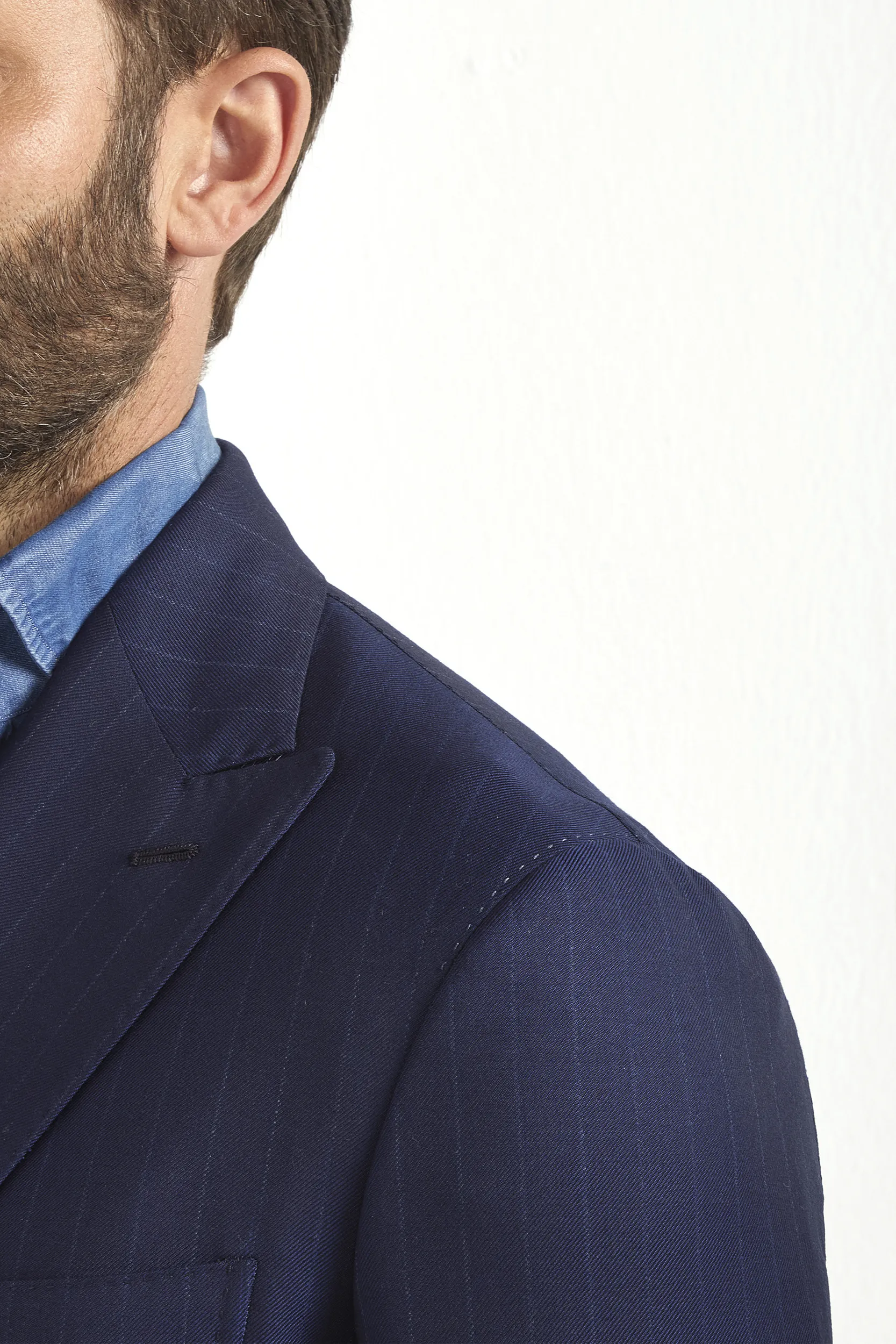 Blue striped double breasted suit - Made in Italy - Image 6