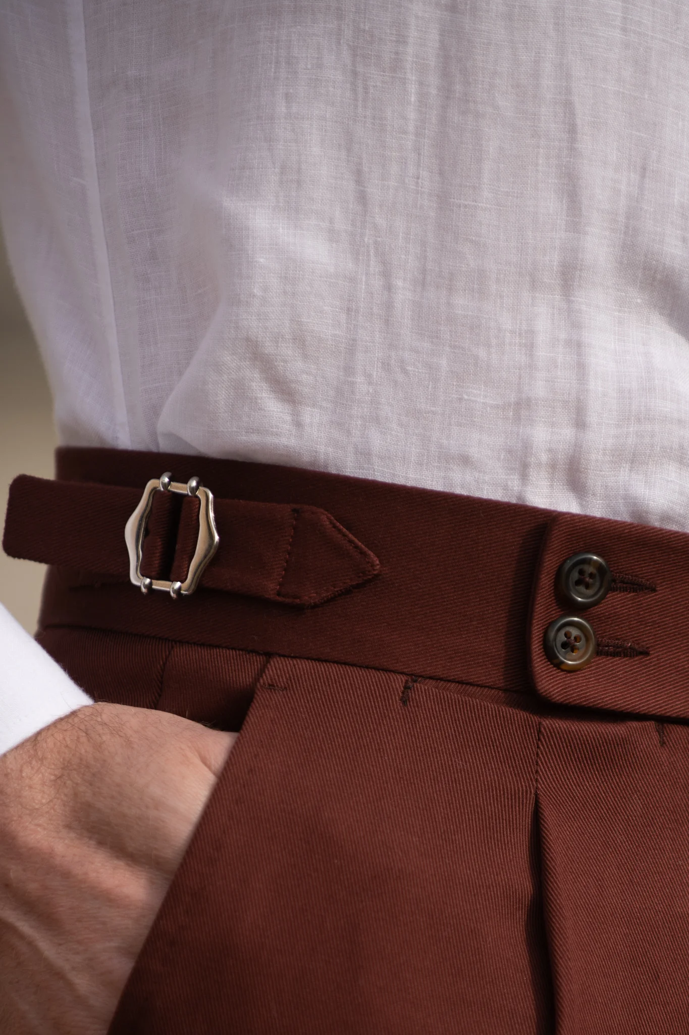 Bordeaux cotton trousers  "Soragna Capsule Collection" - Made in Italy - Image 4