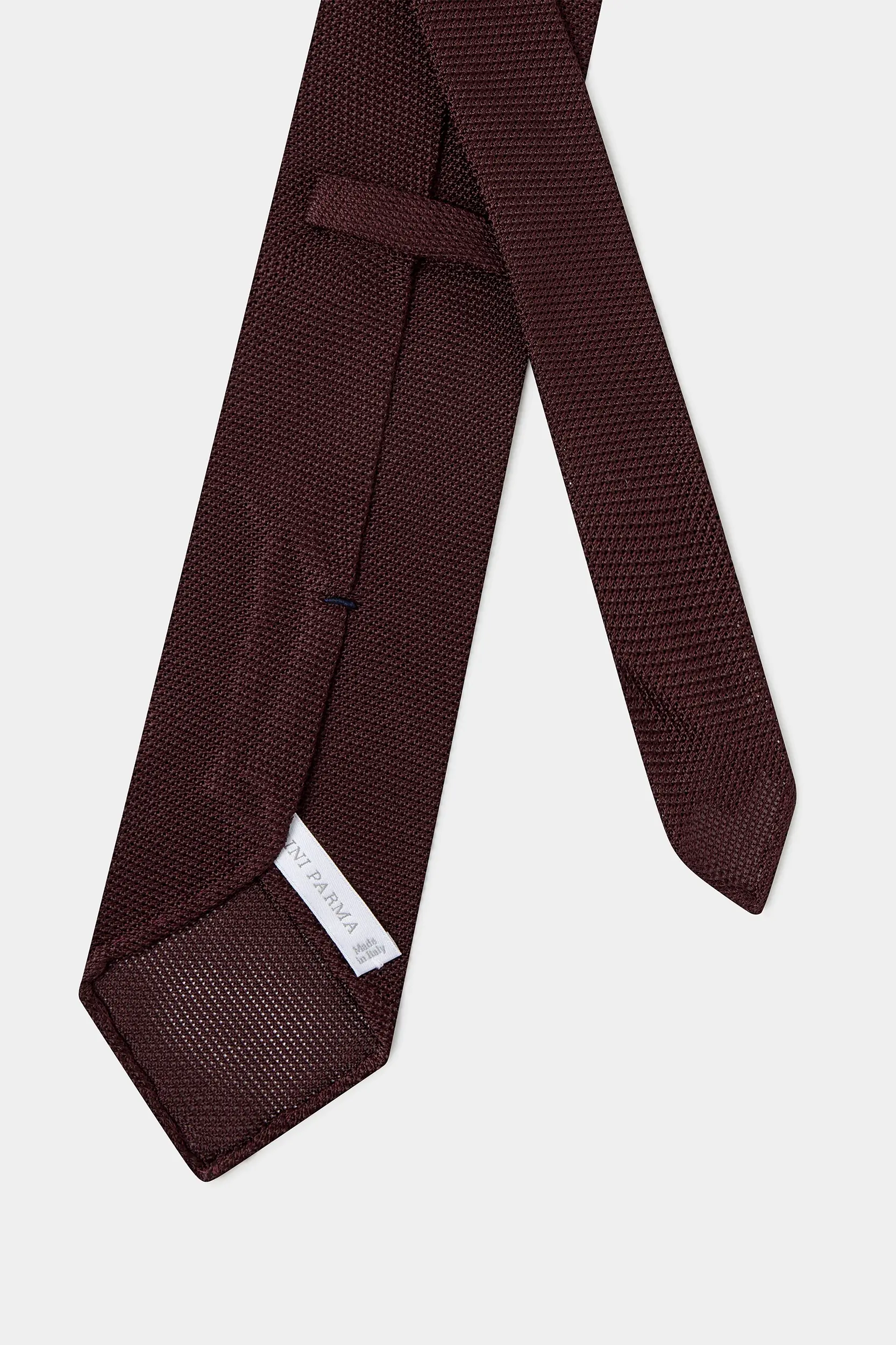 Bordeaux grenadine silk tie - Hand Made In Italy - Image 4
