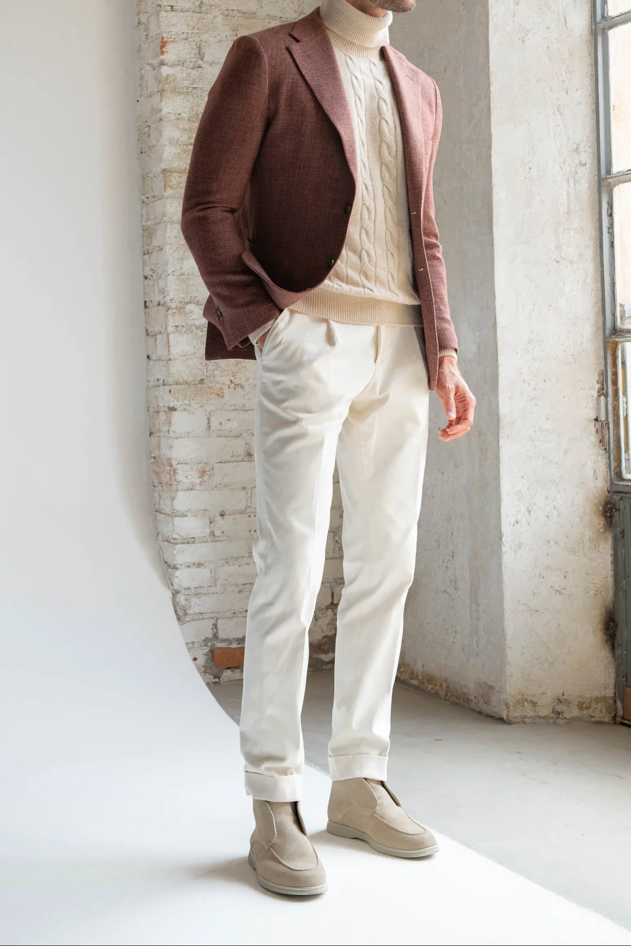 Brick jacket in wool, cotton and silk - Made in Italy - Image 3