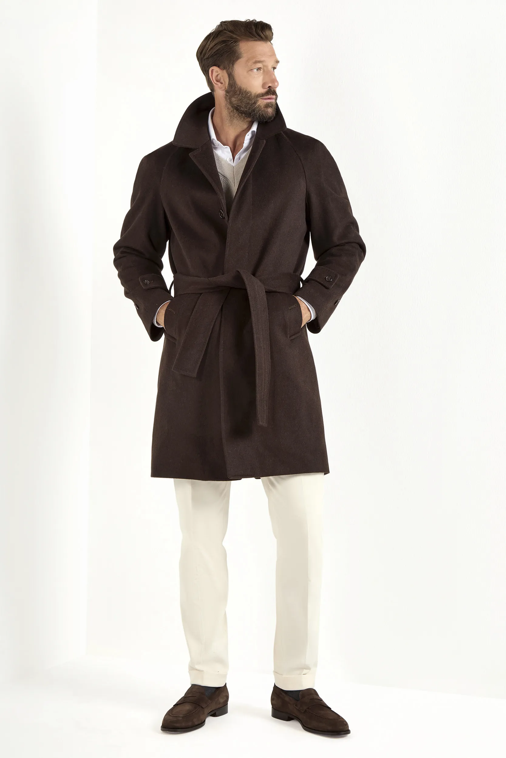 Brown raglan coat - Made in Italy - Image 3