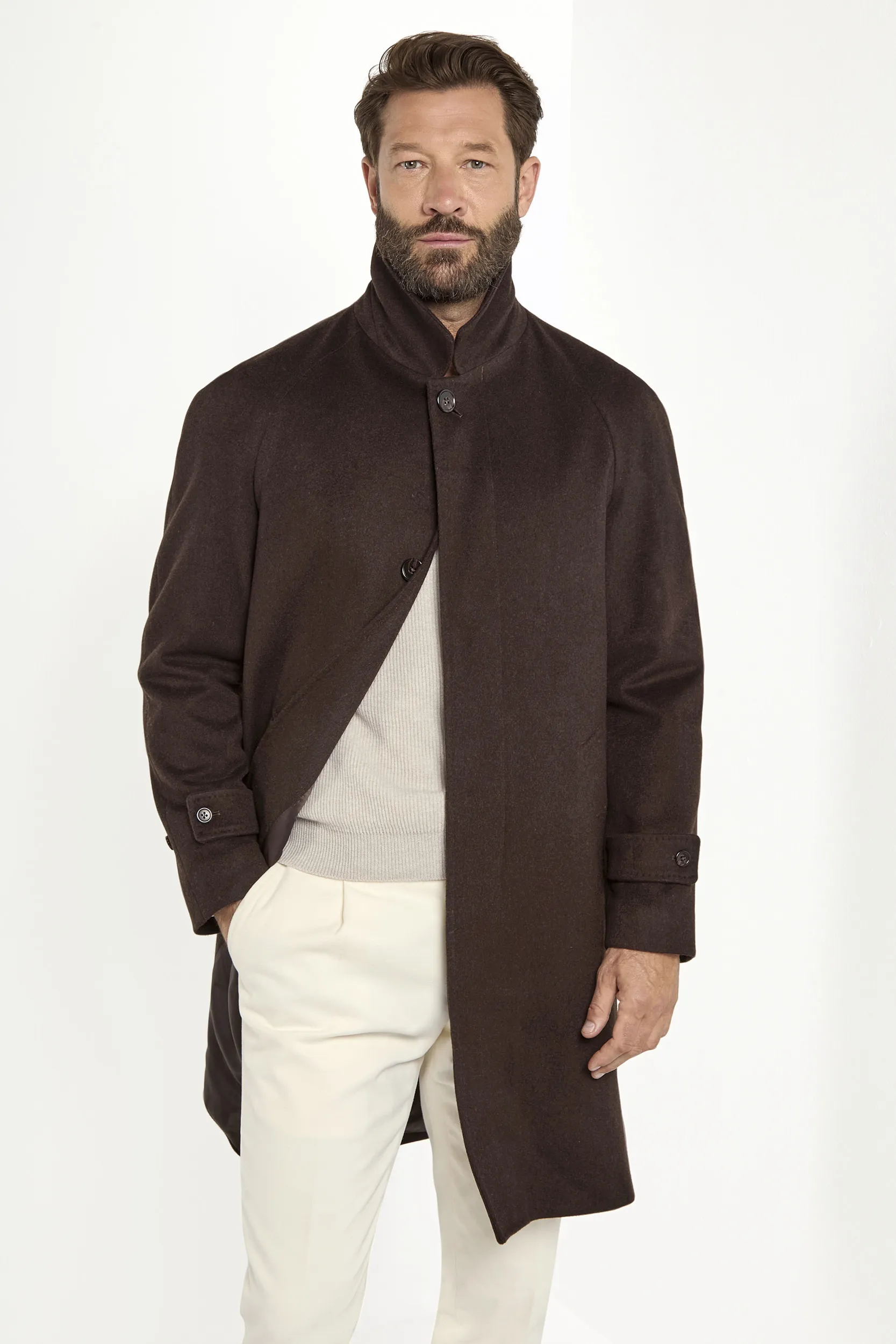 Brown raglan coat - Made in Italy - Image 4