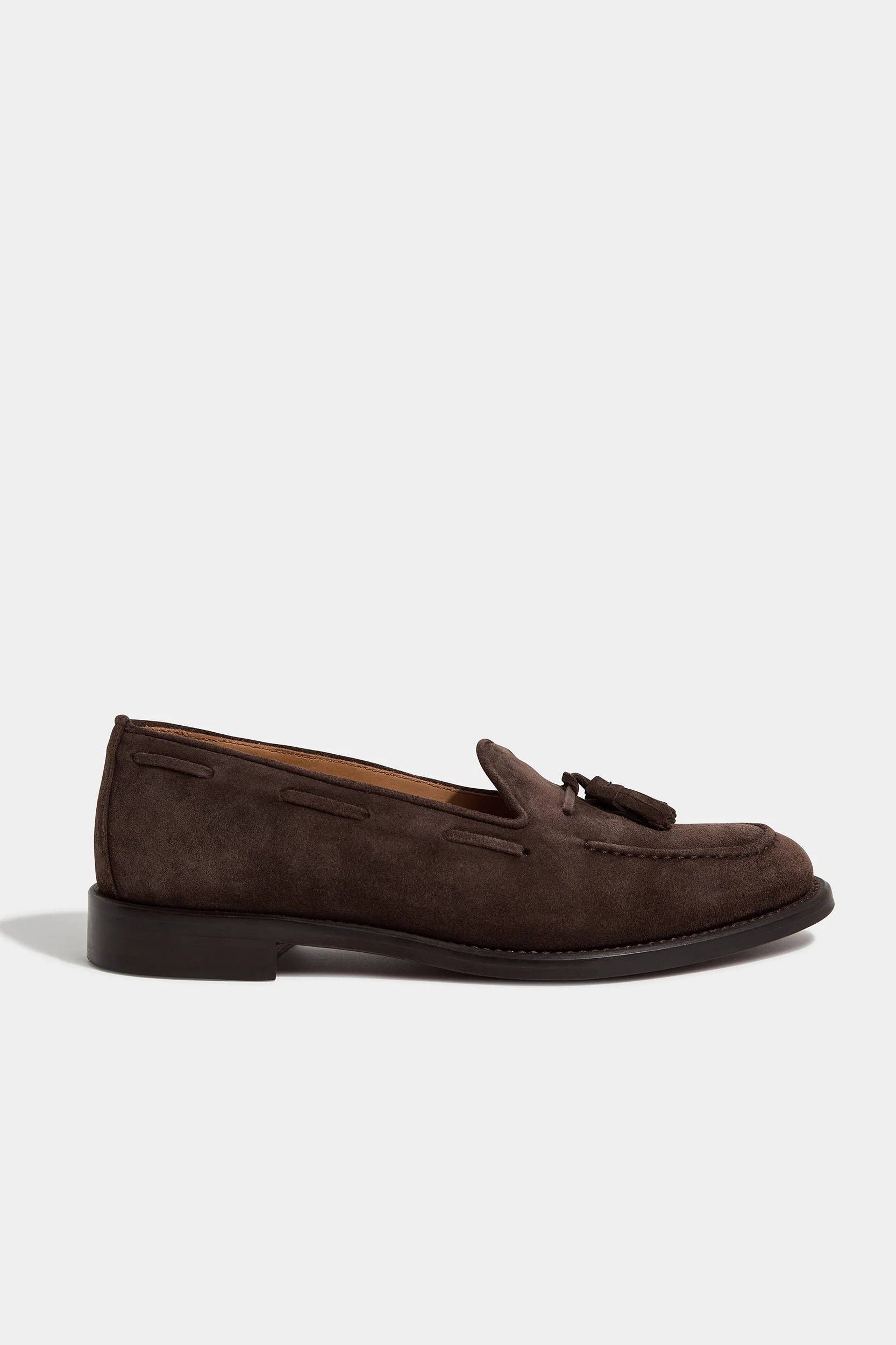 Brown suede tassel loafers - Made In Italy - Image 3