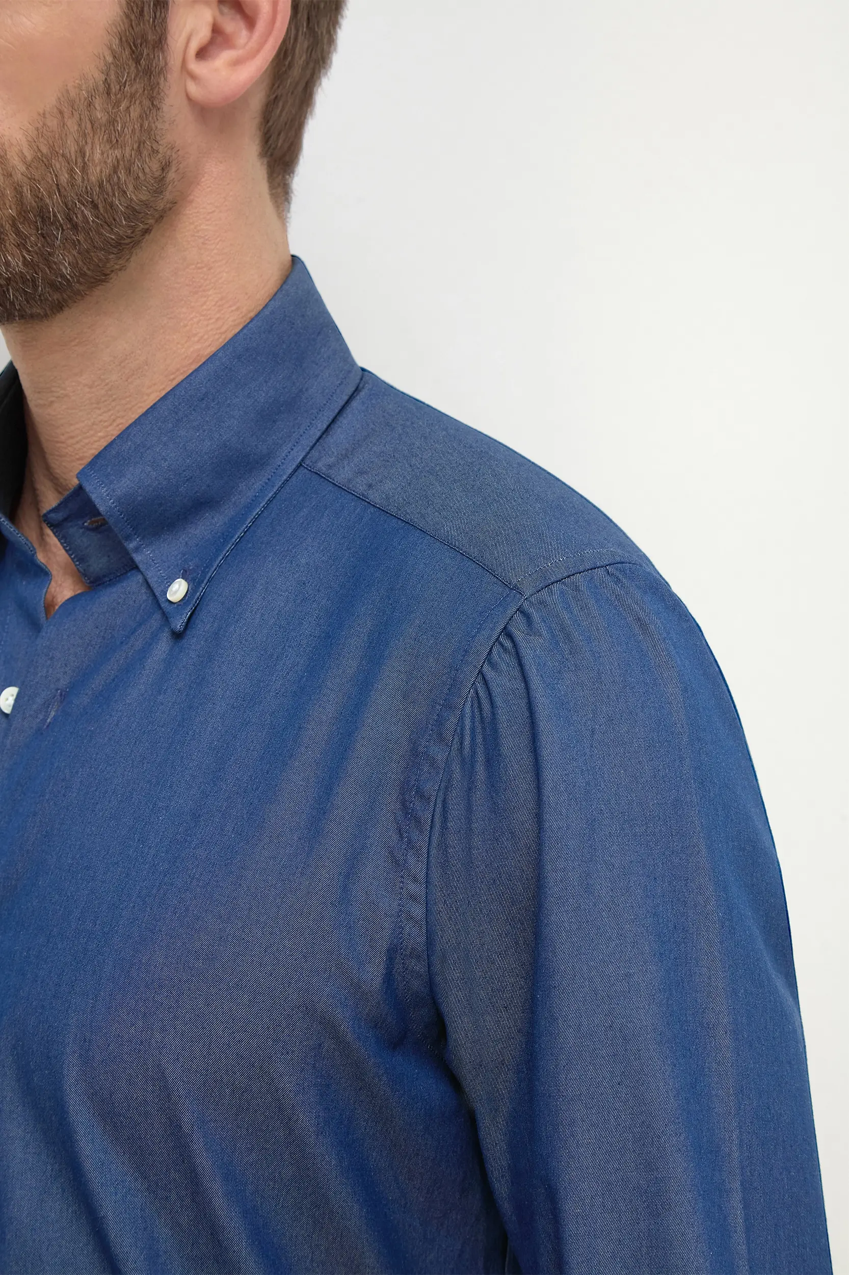 Button down denim shirt ”Sartoriale collection” - Made In Italy - Image 4