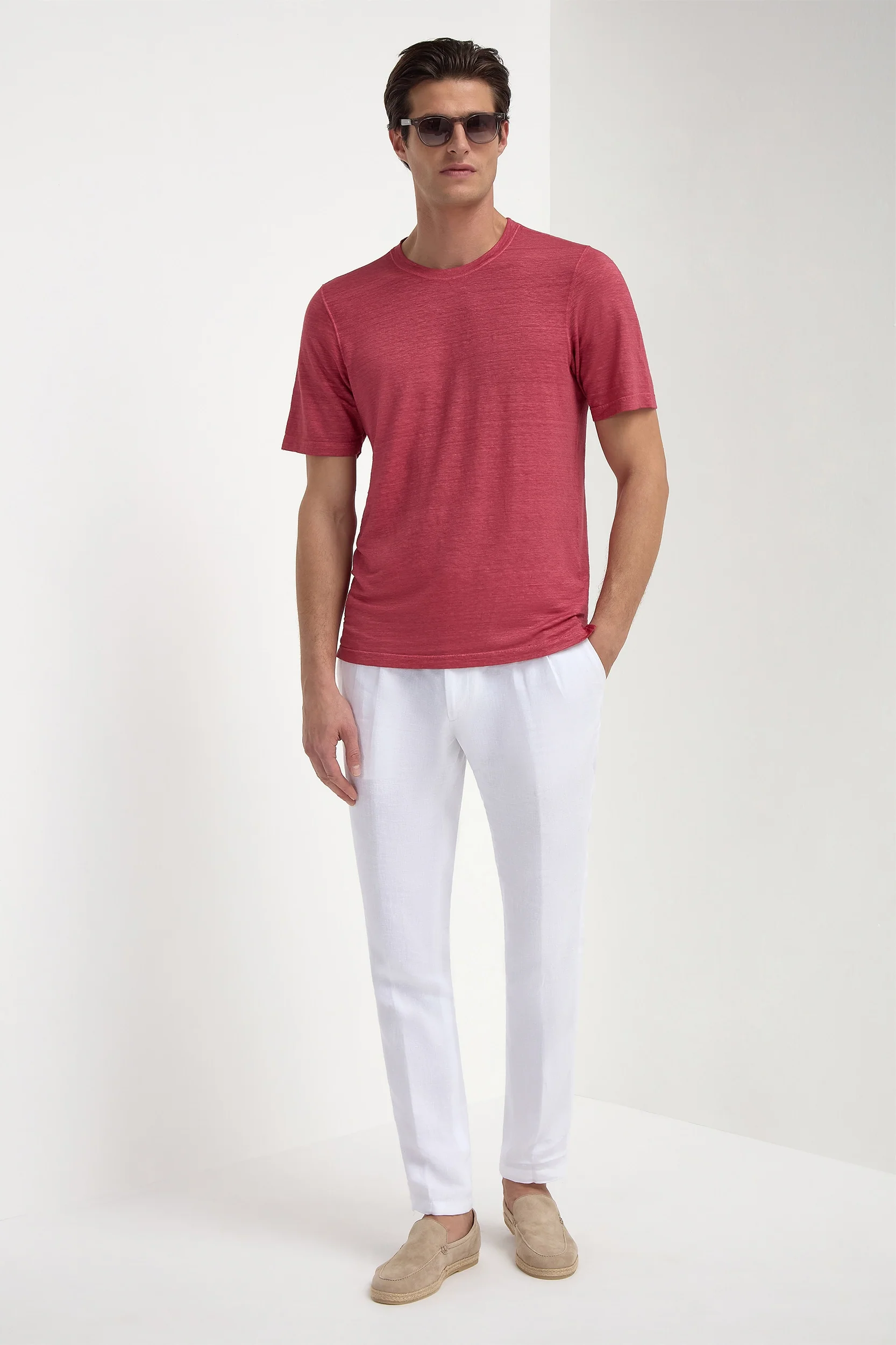 Cherry linen t-shirt - Made in Italy - Image 4