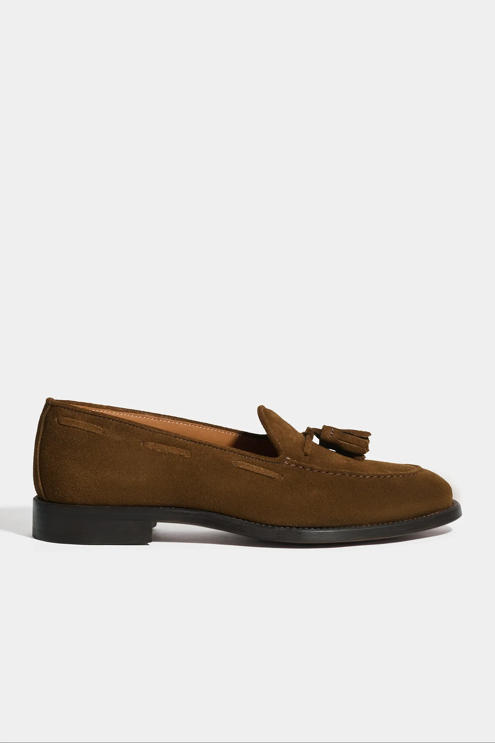 Cognac suede tassel loafers - Made In Italy - Image 2
