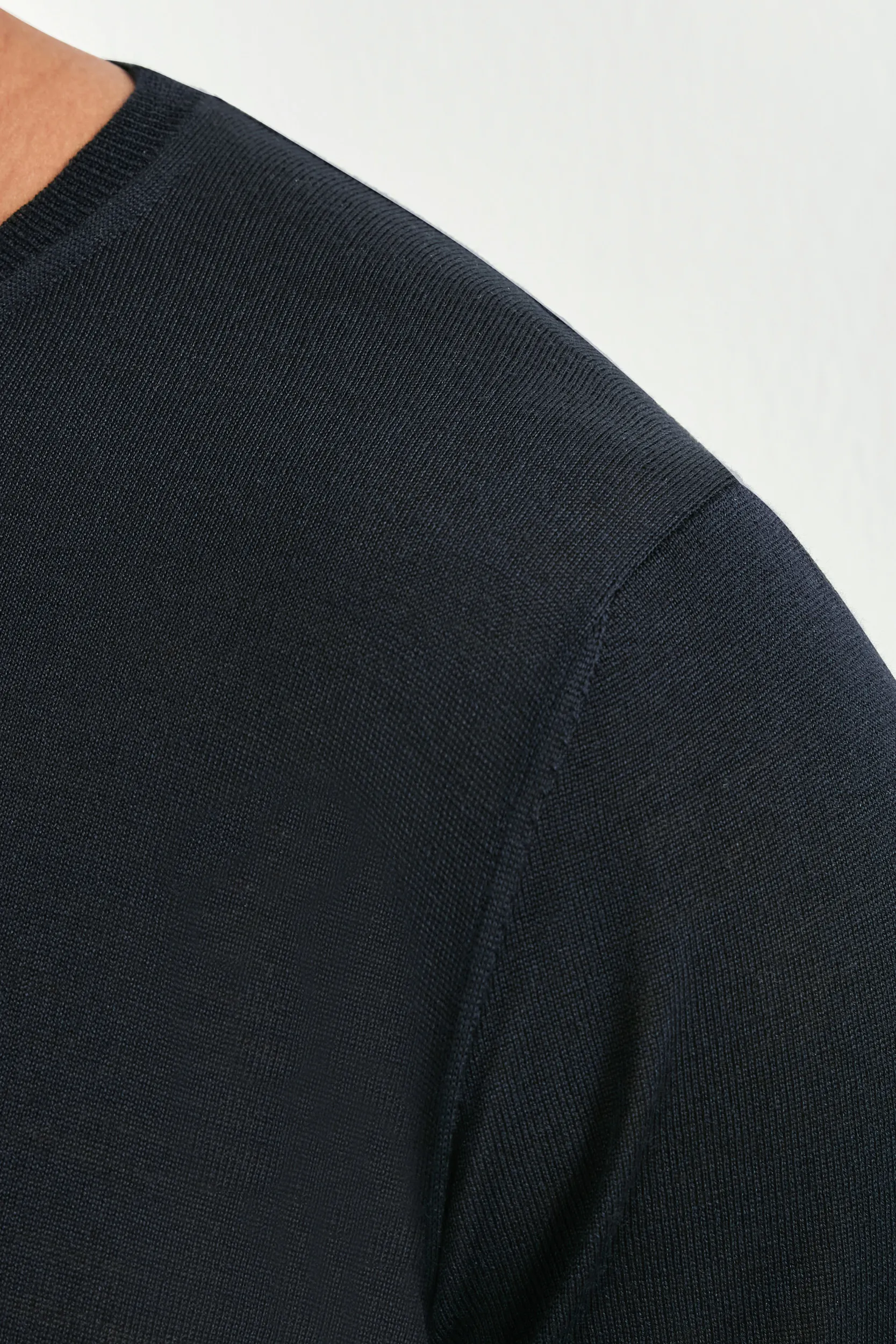 Dark navy wool t-shirt - Made in Italy - Image 3