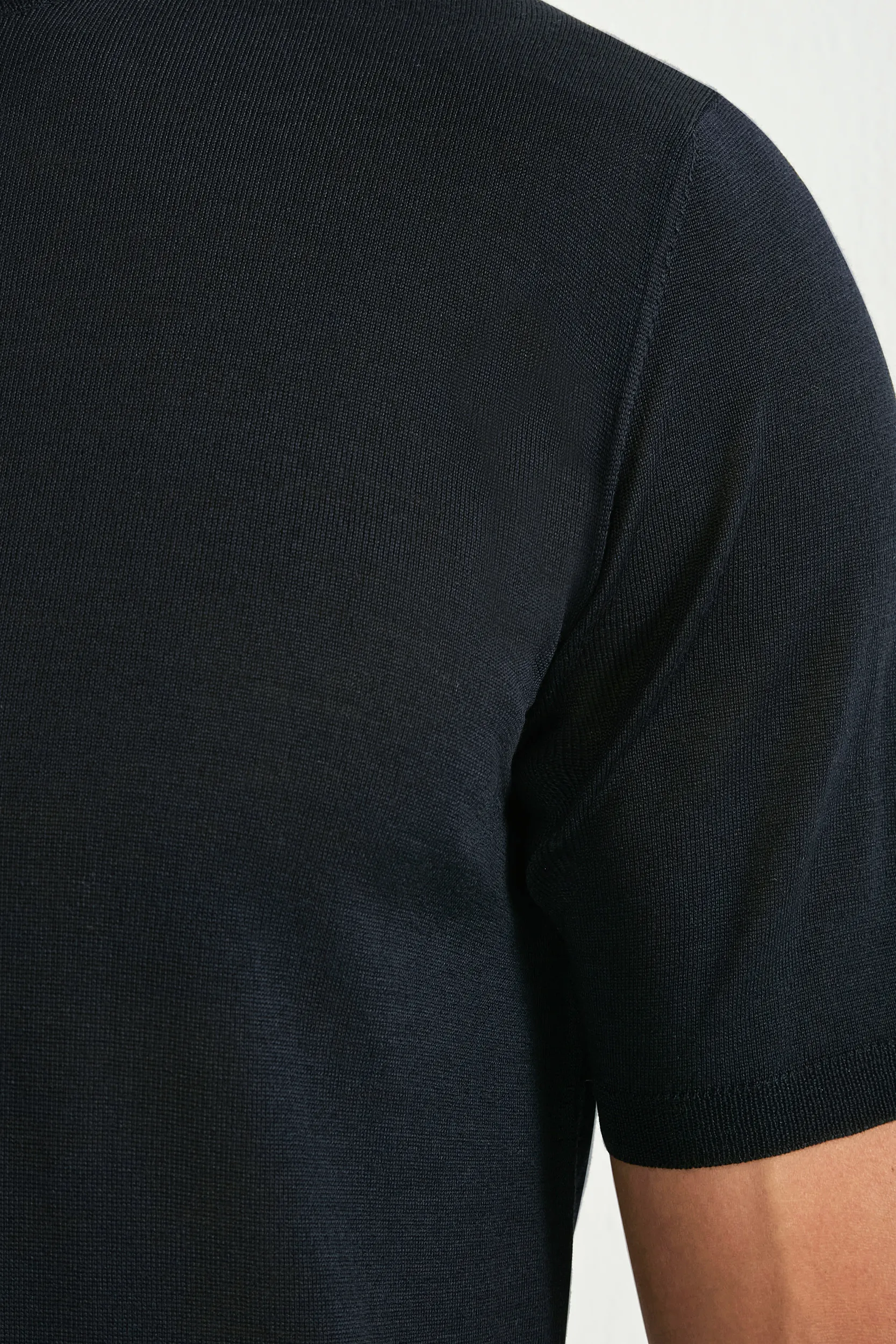Dark navy wool t-shirt - Made in Italy - Image 4