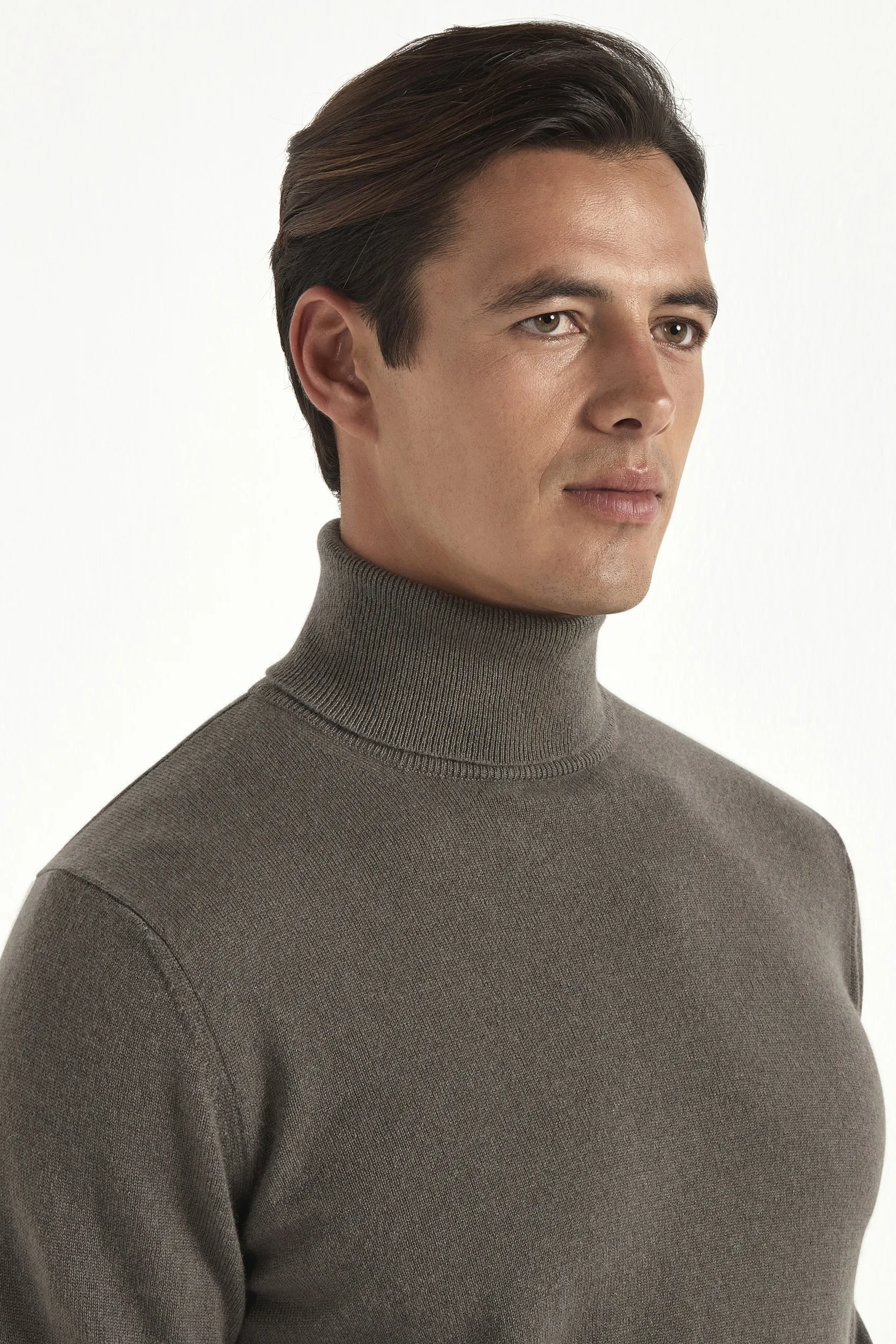 Dark taupe cashmere turtleneck – Made in italy - Image 3