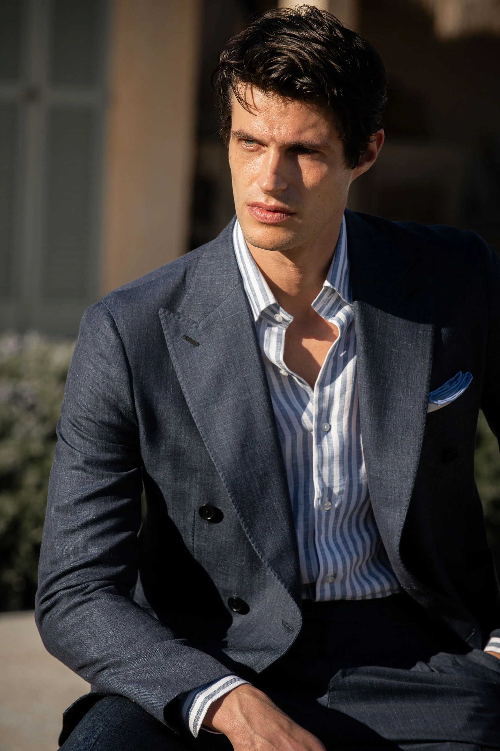 Denim double breasted suit - Made in Italy - Image 5