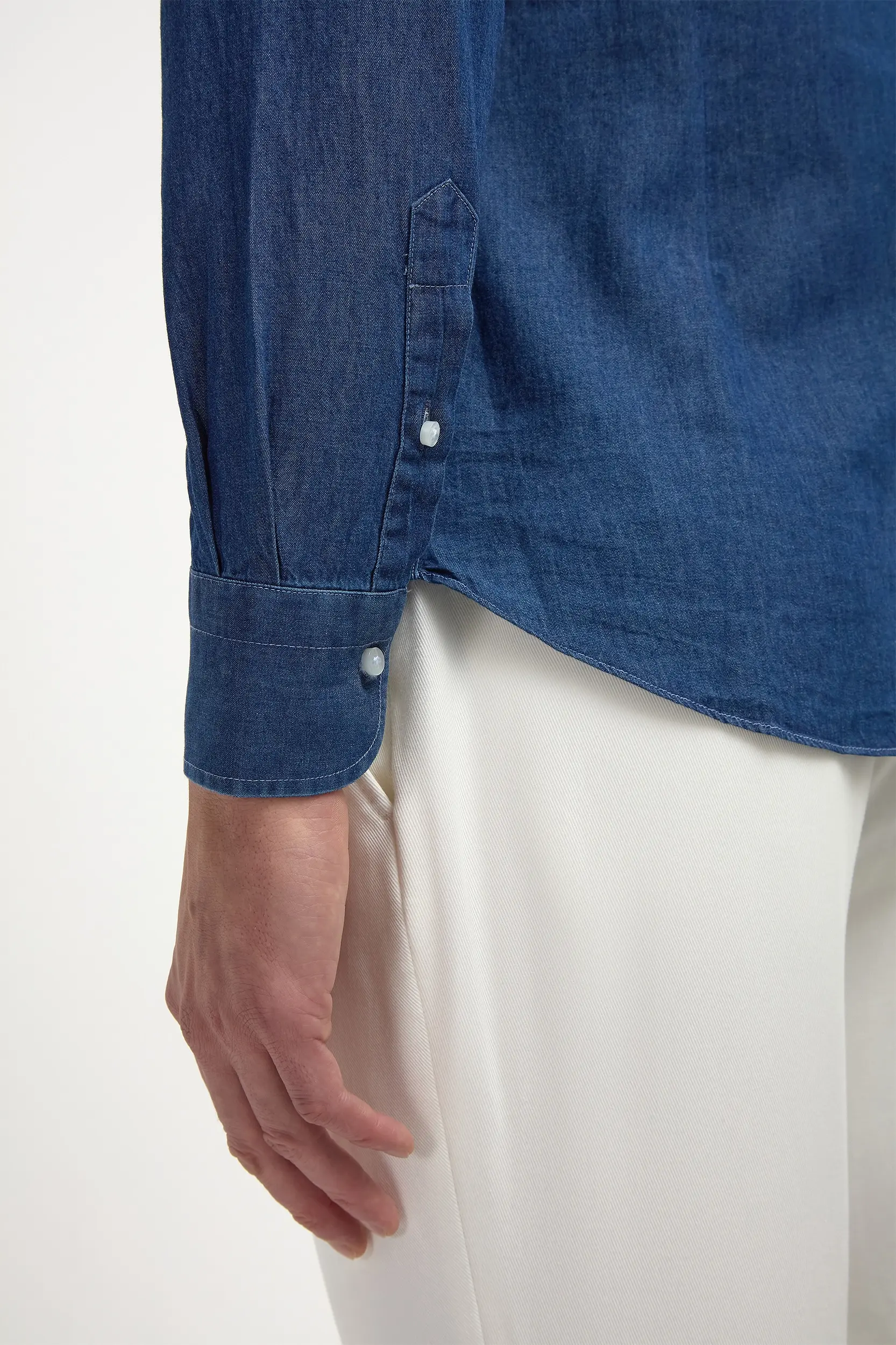 Denim popover shirt - Made in Italy - Image 2