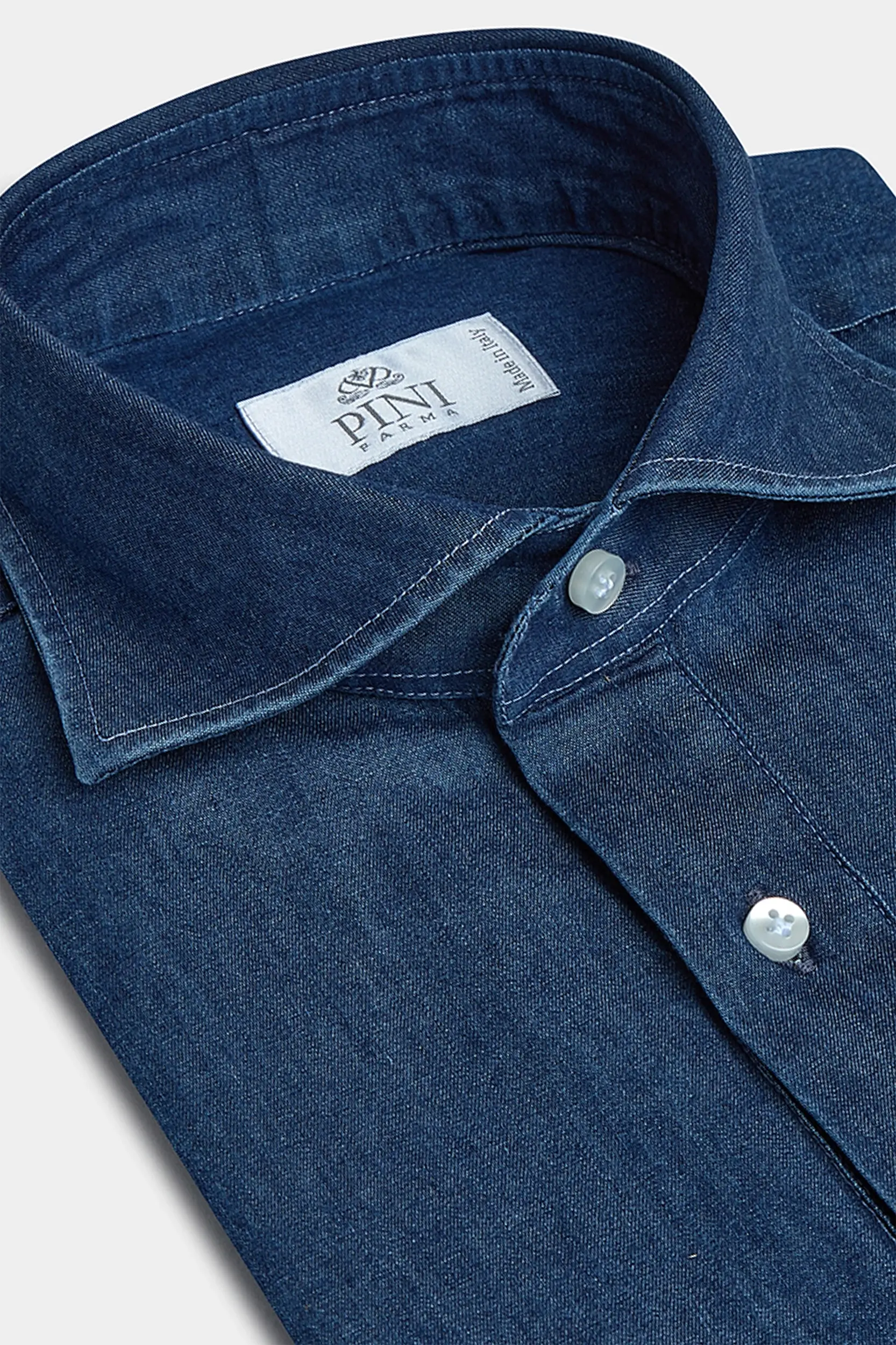 Denim popover shirt - Made in Italy - Image 3