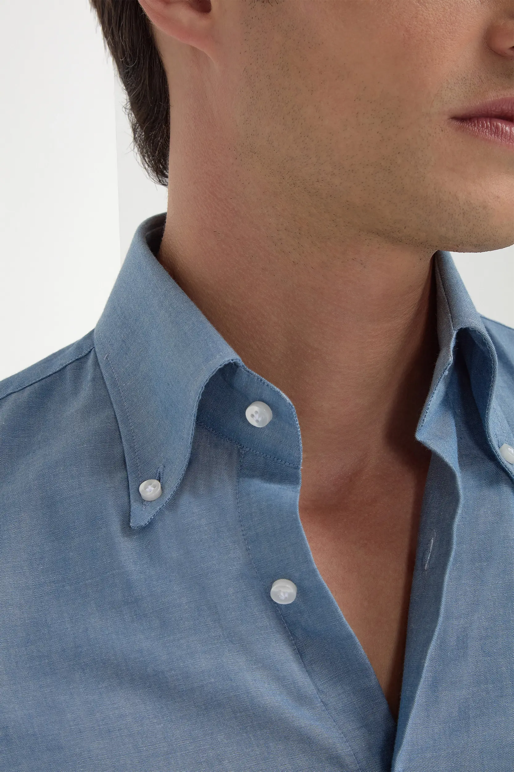 Blue chambray button down shirt - Made in Italy - Image 2