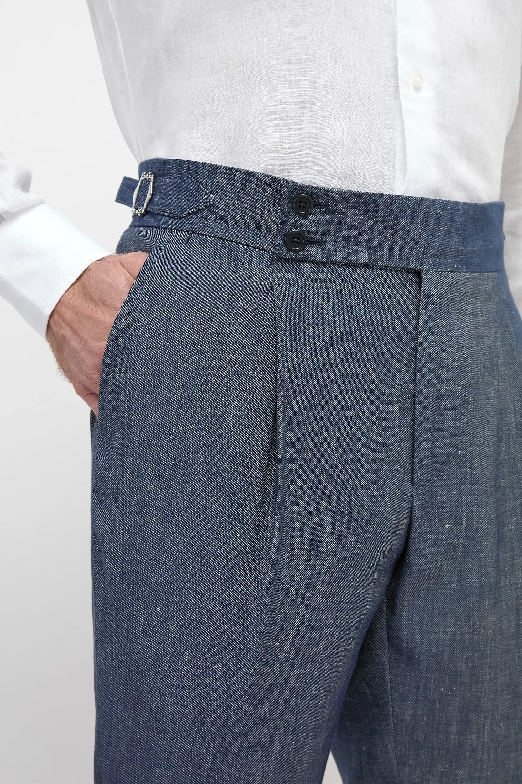 Denim stretch Soragna trousers  - Made in Italy - Image 3
