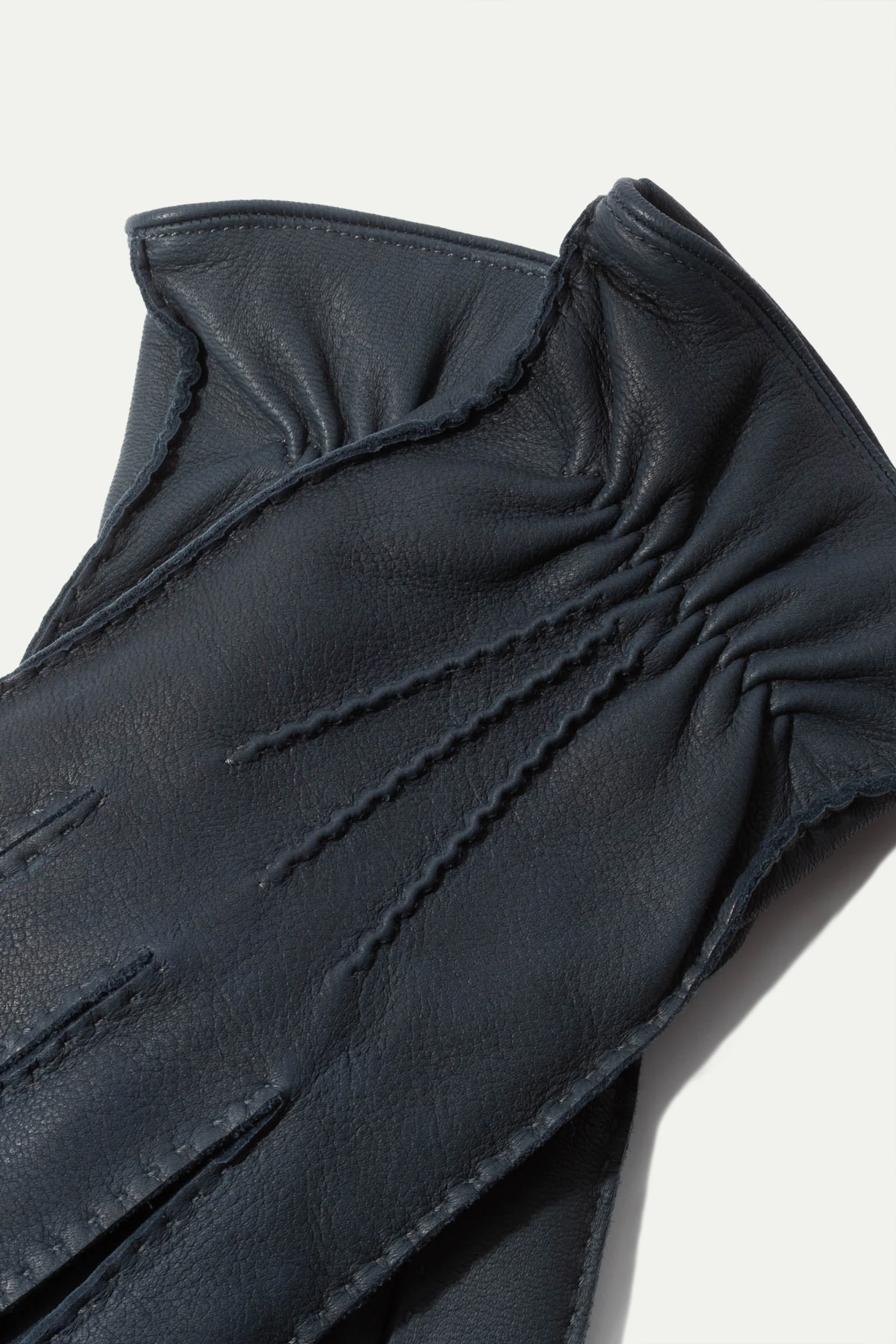 Dusty blue Deerskin Leather Gloves - Made in Italy - Image 4