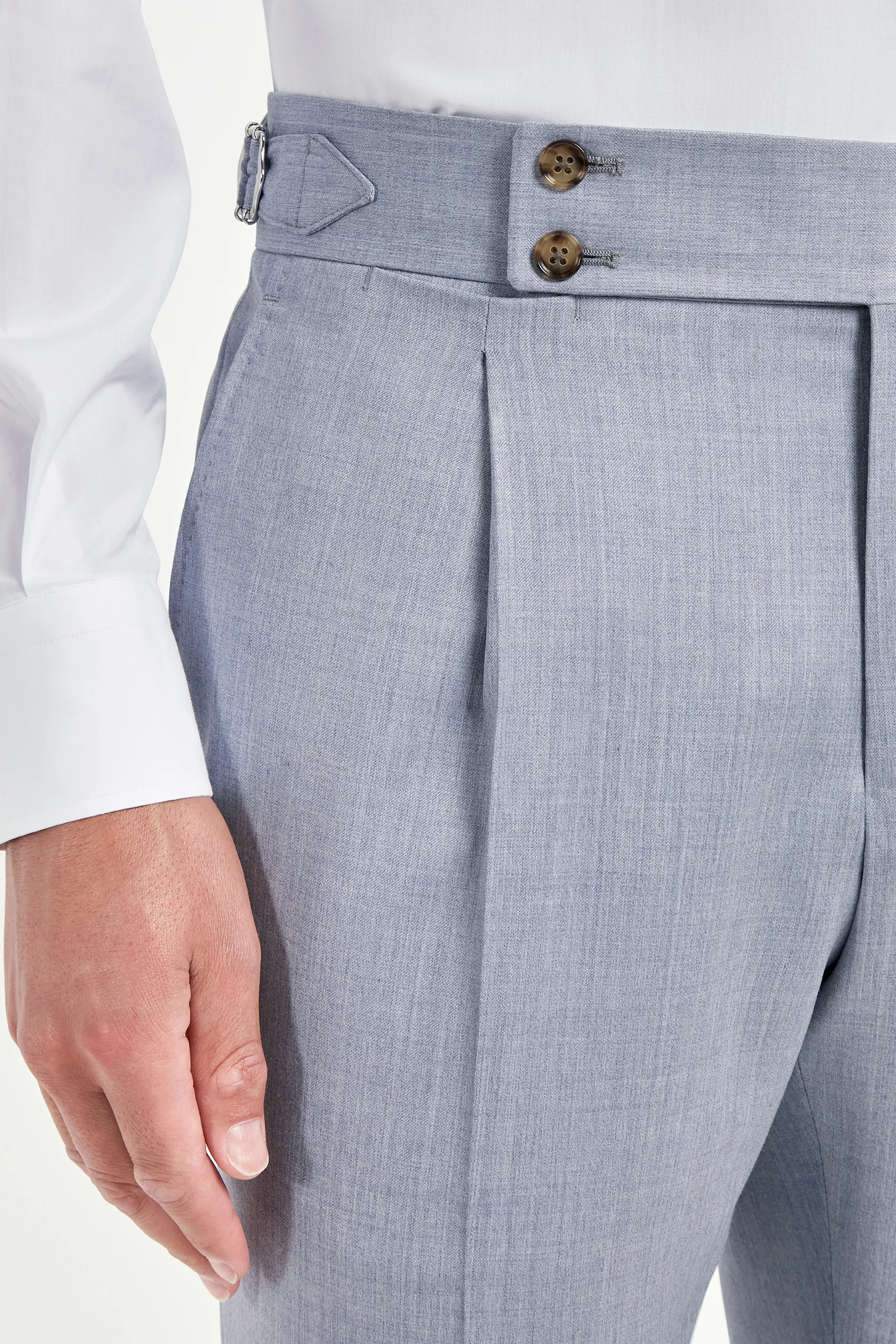 Dusty blue Soragna trousers - Made in Italy - Image 3